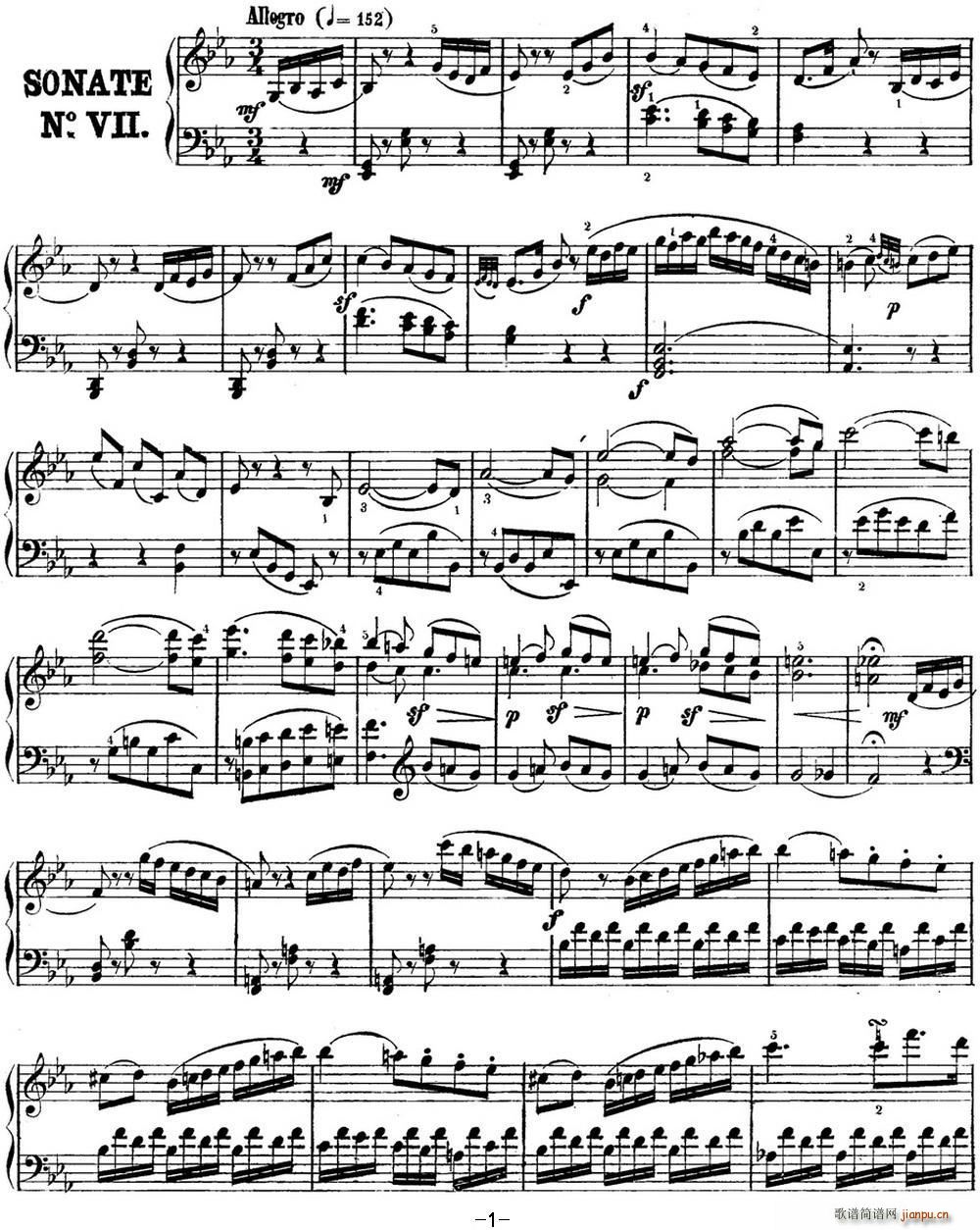 海顿 钢琴奏鸣曲 Hob XVI 49 in E flat major(钢琴谱)1