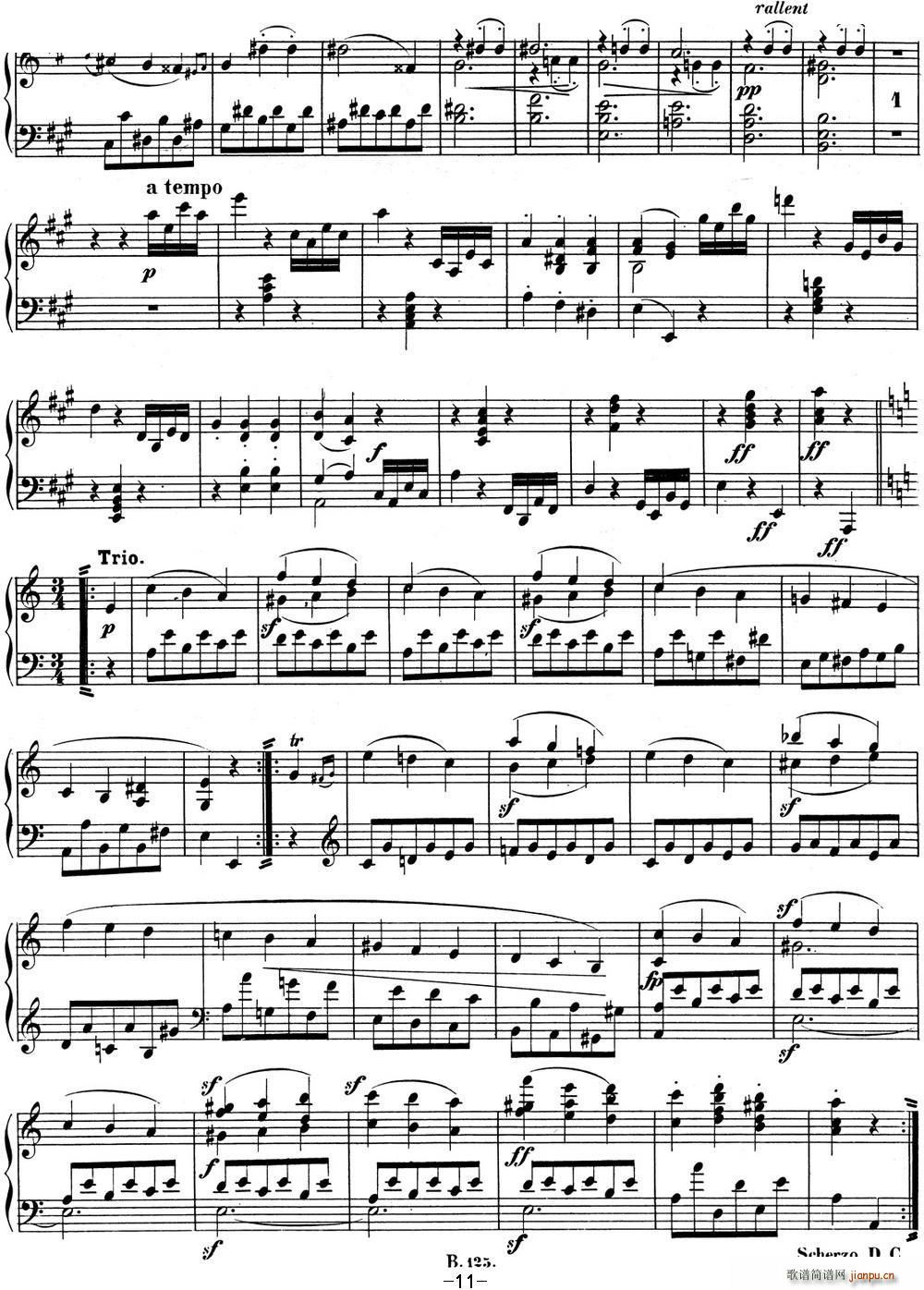 贝多芬钢琴奏鸣曲02 A大调 Op 2 No 2 A major(钢琴谱)11