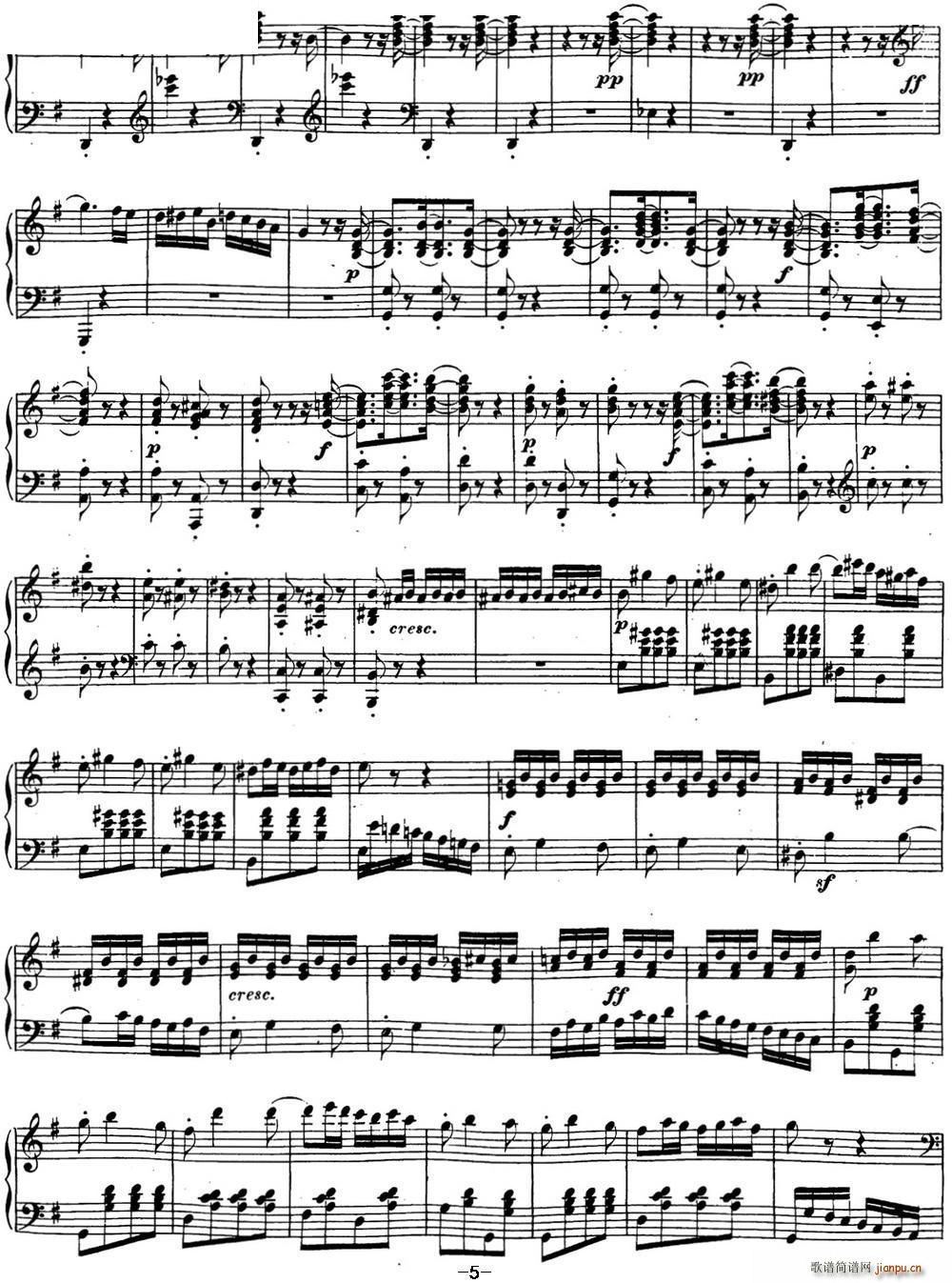 贝多芬钢琴奏鸣曲16 G大调 Op 31 No 1 G major(钢琴谱)5
