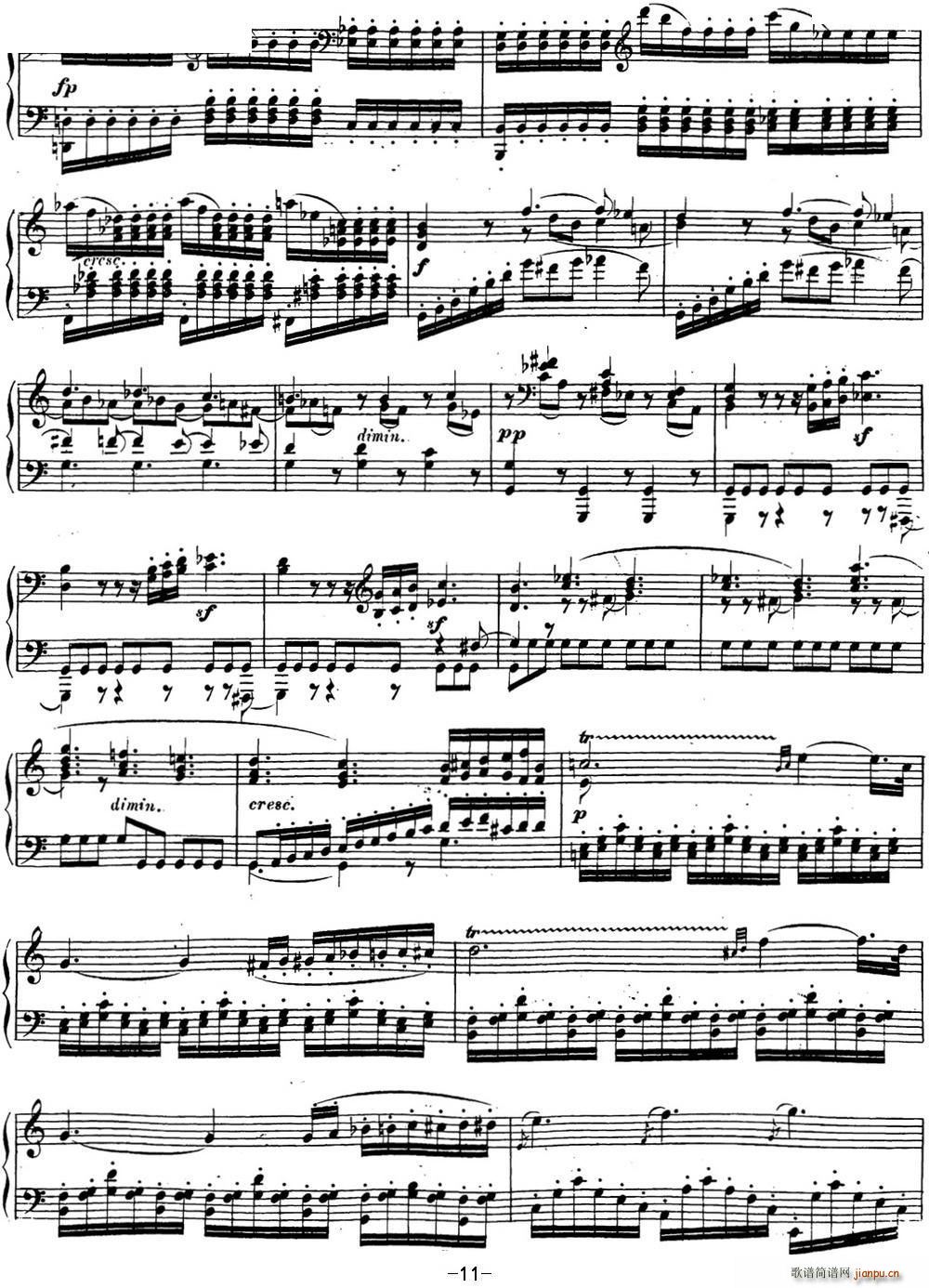 贝多芬钢琴奏鸣曲16 G大调 Op 31 No 1 G major(钢琴谱)11