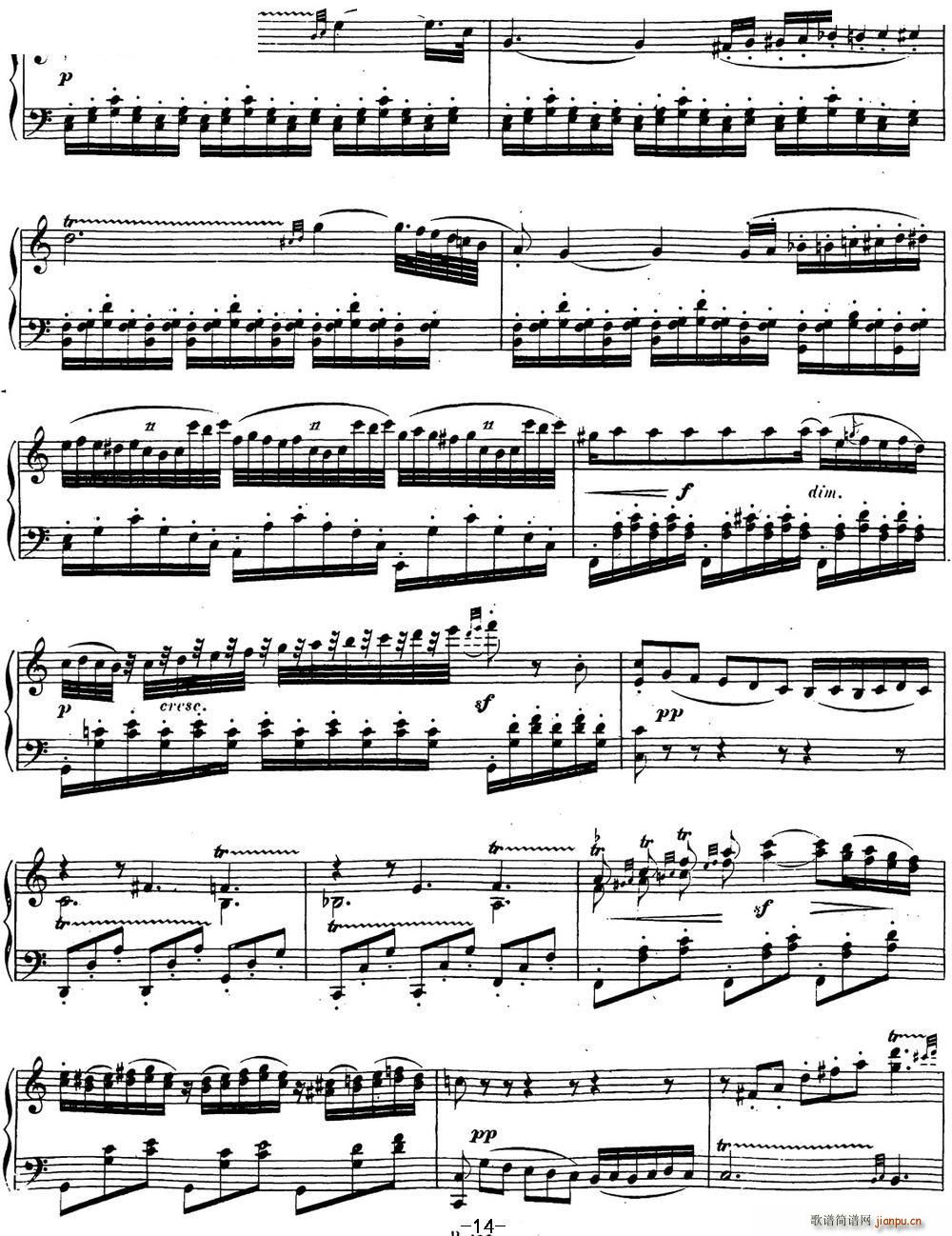 贝多芬钢琴奏鸣曲16 G大调 Op 31 No 1 G major(钢琴谱)14