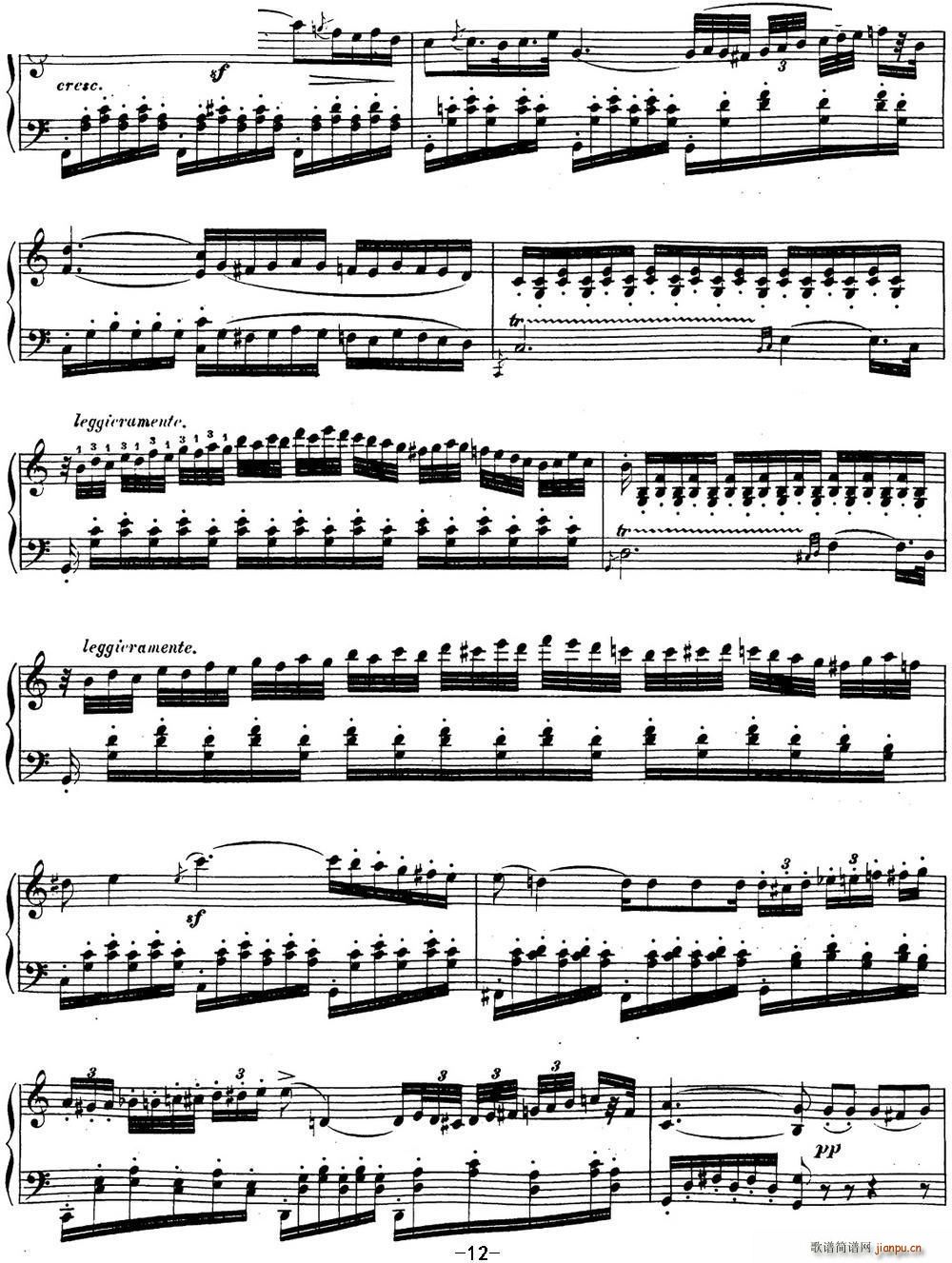 贝多芬钢琴奏鸣曲16 G大调 Op 31 No 1 G major(钢琴谱)12
