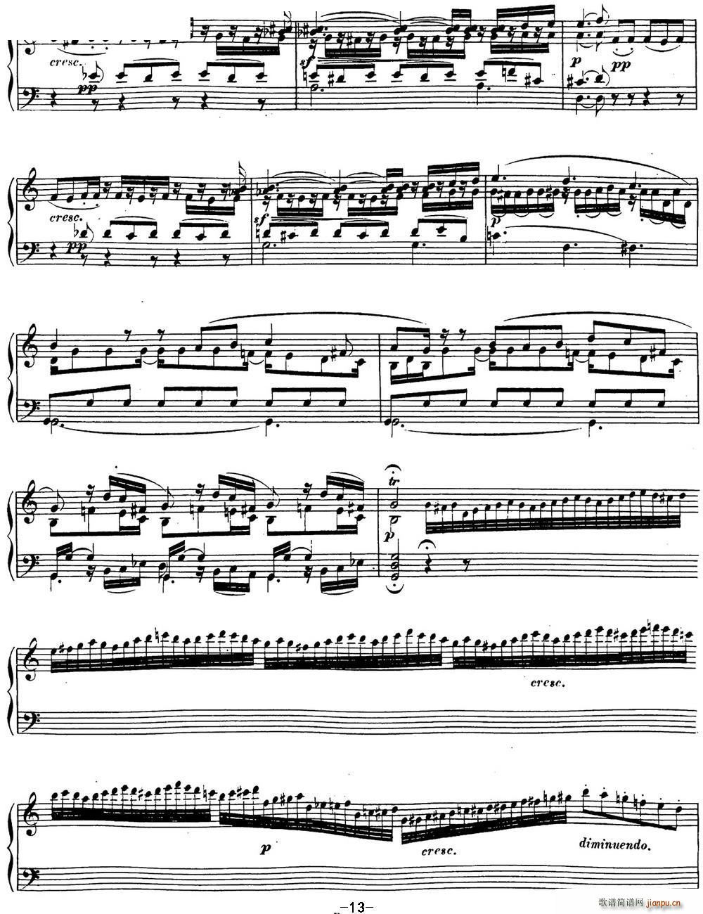 贝多芬钢琴奏鸣曲16 G大调 Op 31 No 1 G major(钢琴谱)13