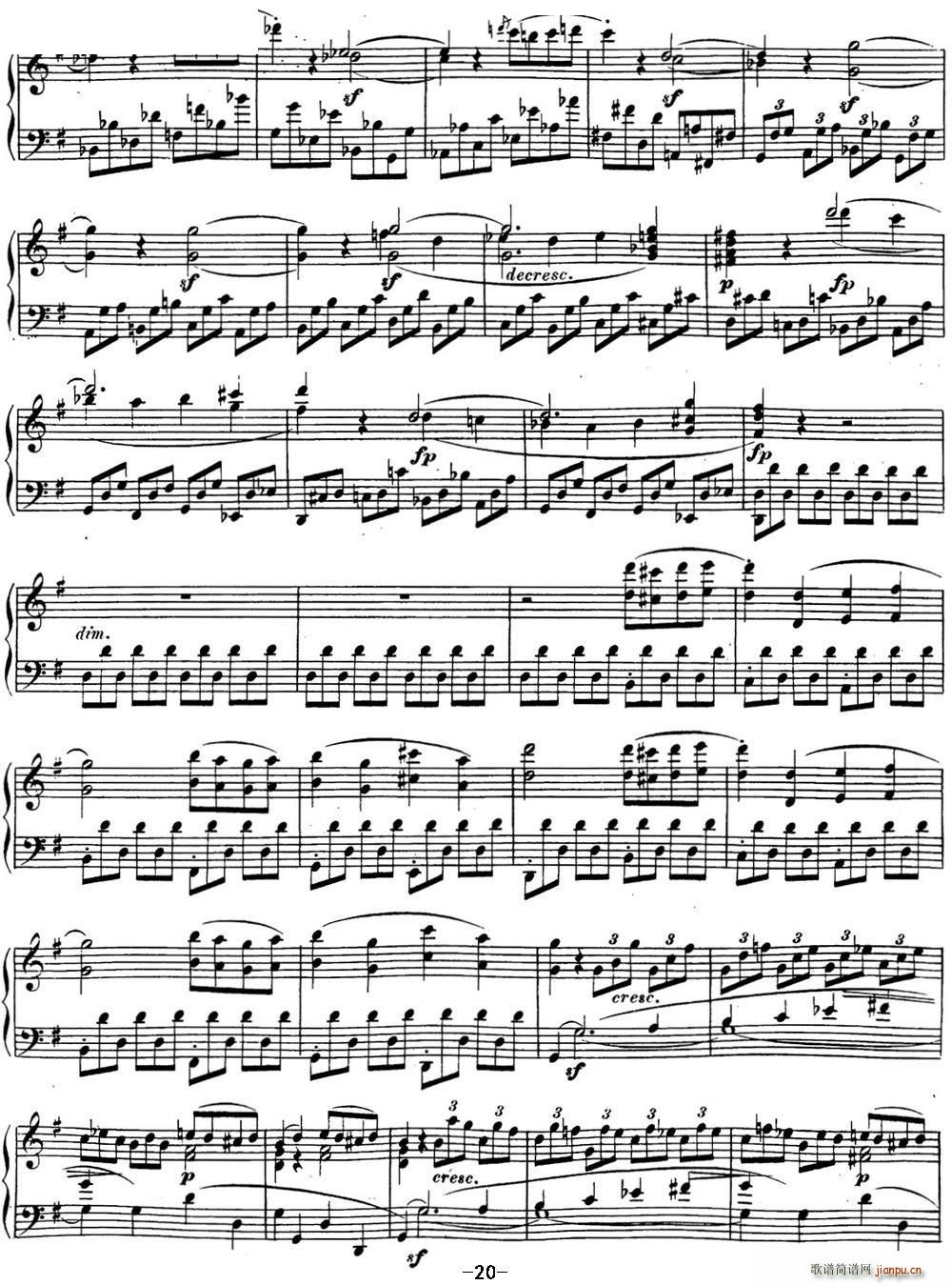 贝多芬钢琴奏鸣曲16 G大调 Op 31 No 1 G major(钢琴谱)20