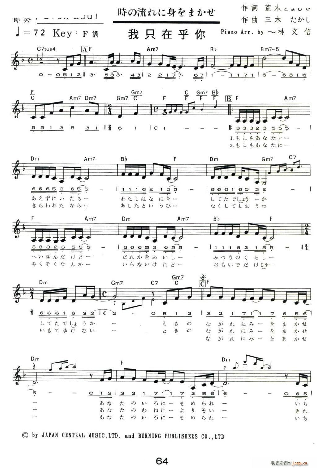 我只在乎你 爵士钢琴(钢琴谱)1