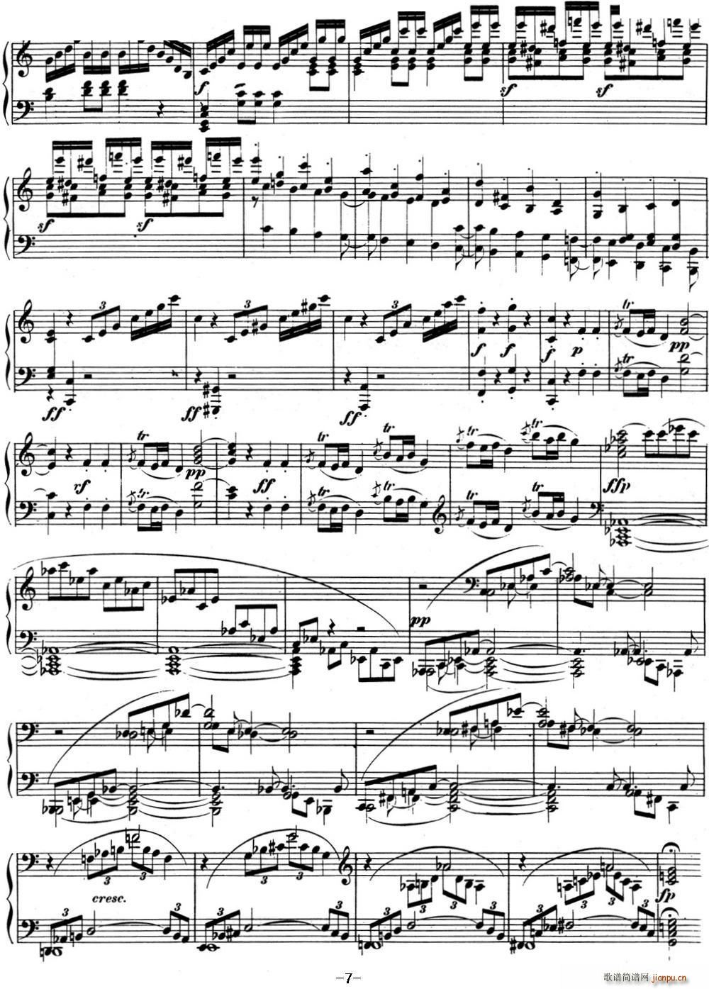 贝多芬钢琴奏鸣曲03 C大调 Op 2 No 3 C major(钢琴谱)7