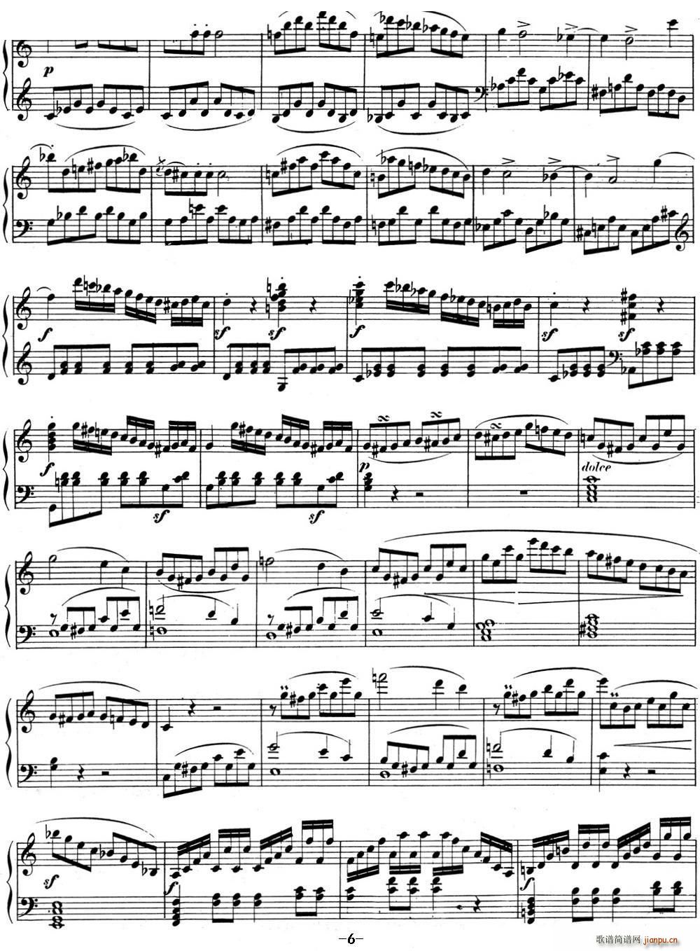 贝多芬钢琴奏鸣曲03 C大调 Op 2 No 3 C major(钢琴谱)6