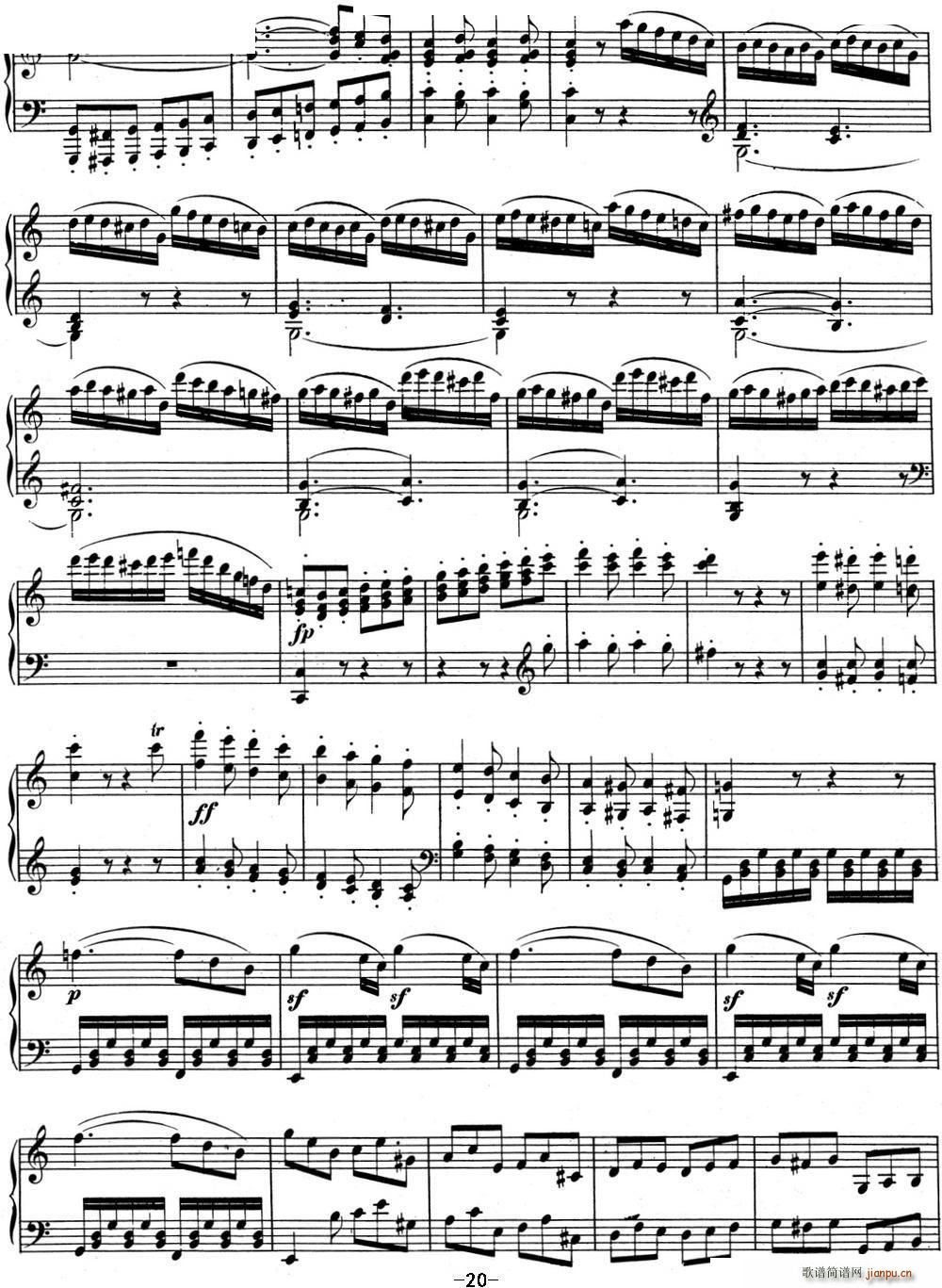 贝多芬钢琴奏鸣曲03 C大调 Op 2 No 3 C major(钢琴谱)20