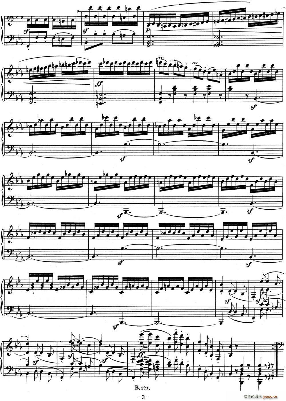 贝多芬钢琴奏鸣曲04 大调奏鸣曲 降E大调 Op 7 E flat major(钢琴谱)3