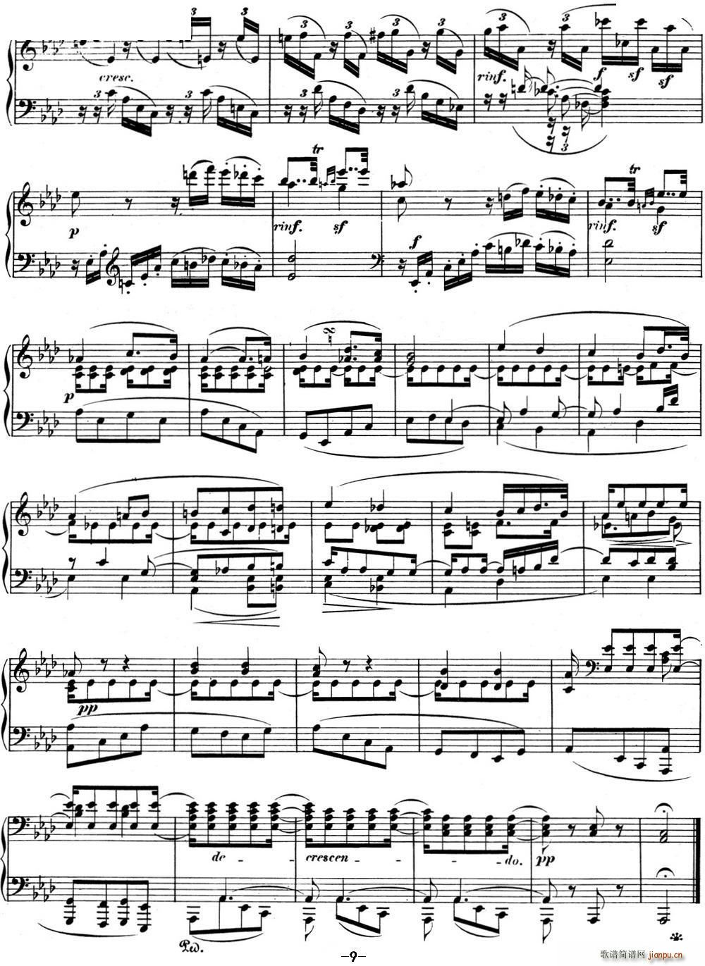 贝多芬钢琴奏鸣曲05 c小调 Op 10 No 1 C minor(钢琴谱)9