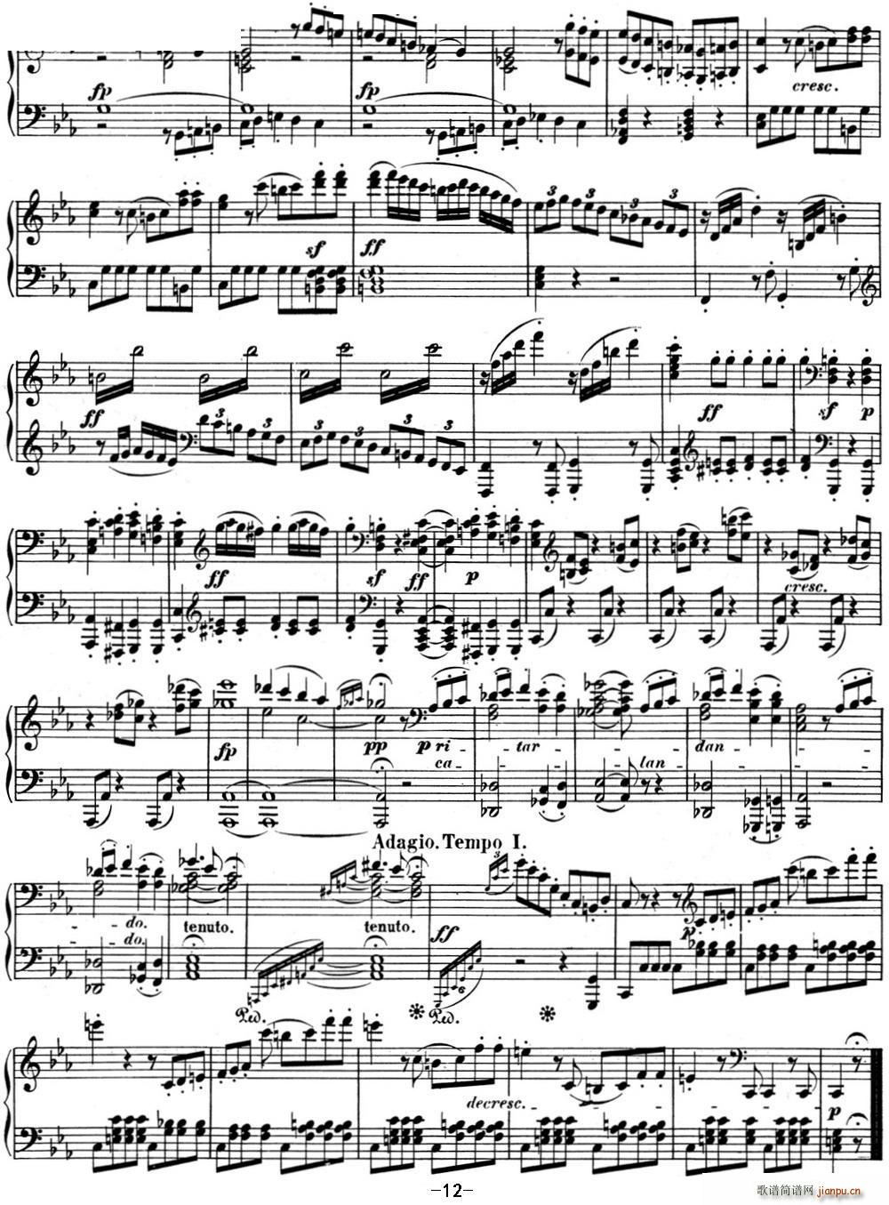贝多芬钢琴奏鸣曲05 c小调 Op 10 No 1 C minor(钢琴谱)12