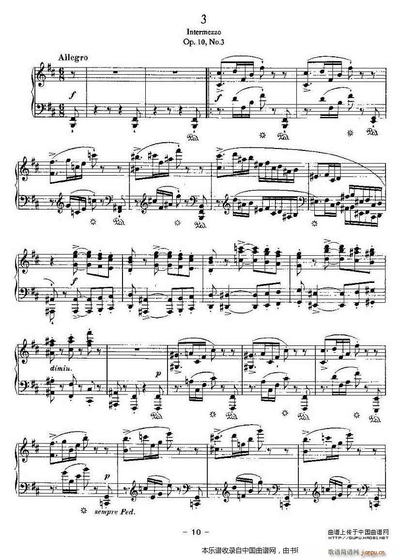 Ballades 勃拉姆斯4首叙事曲(钢琴谱)10