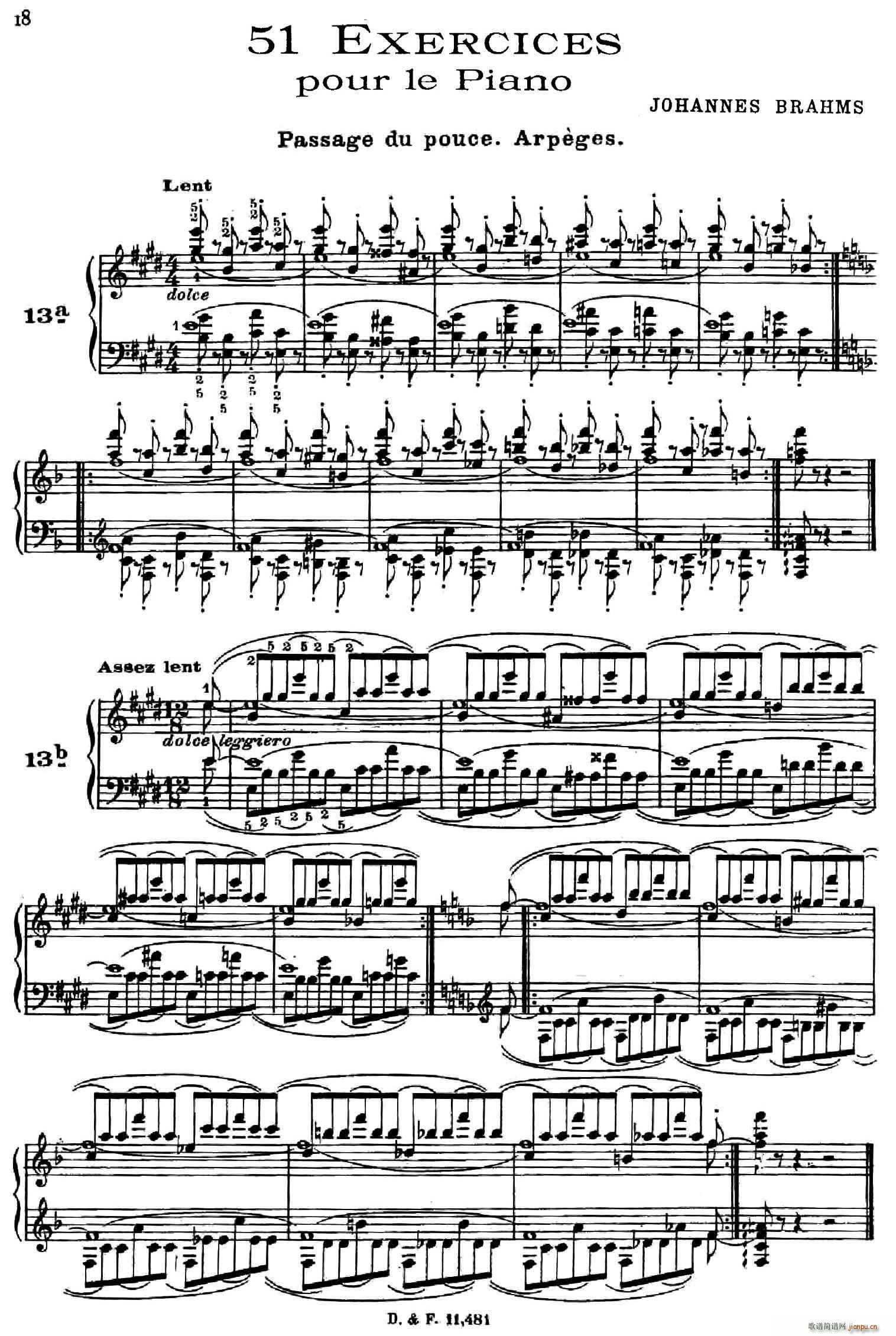51 Exercises WoO 6 51首钢琴练习 13 18(钢琴谱)1