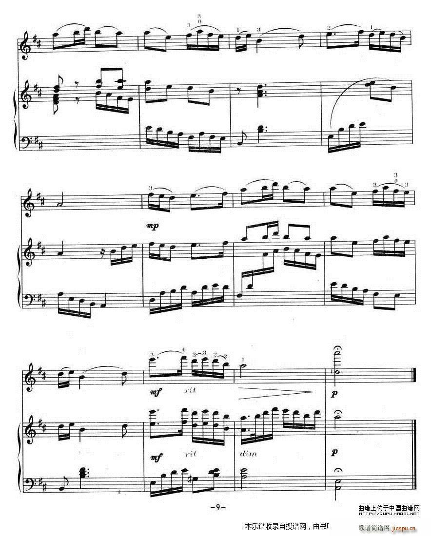 茉莉花 钢琴 P9(钢琴谱)1