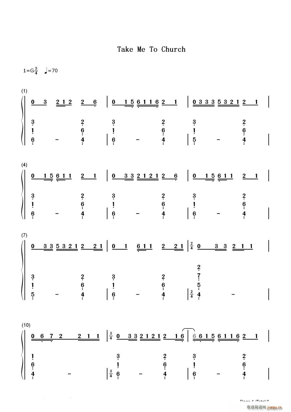 Take Me to Church(钢琴谱)1