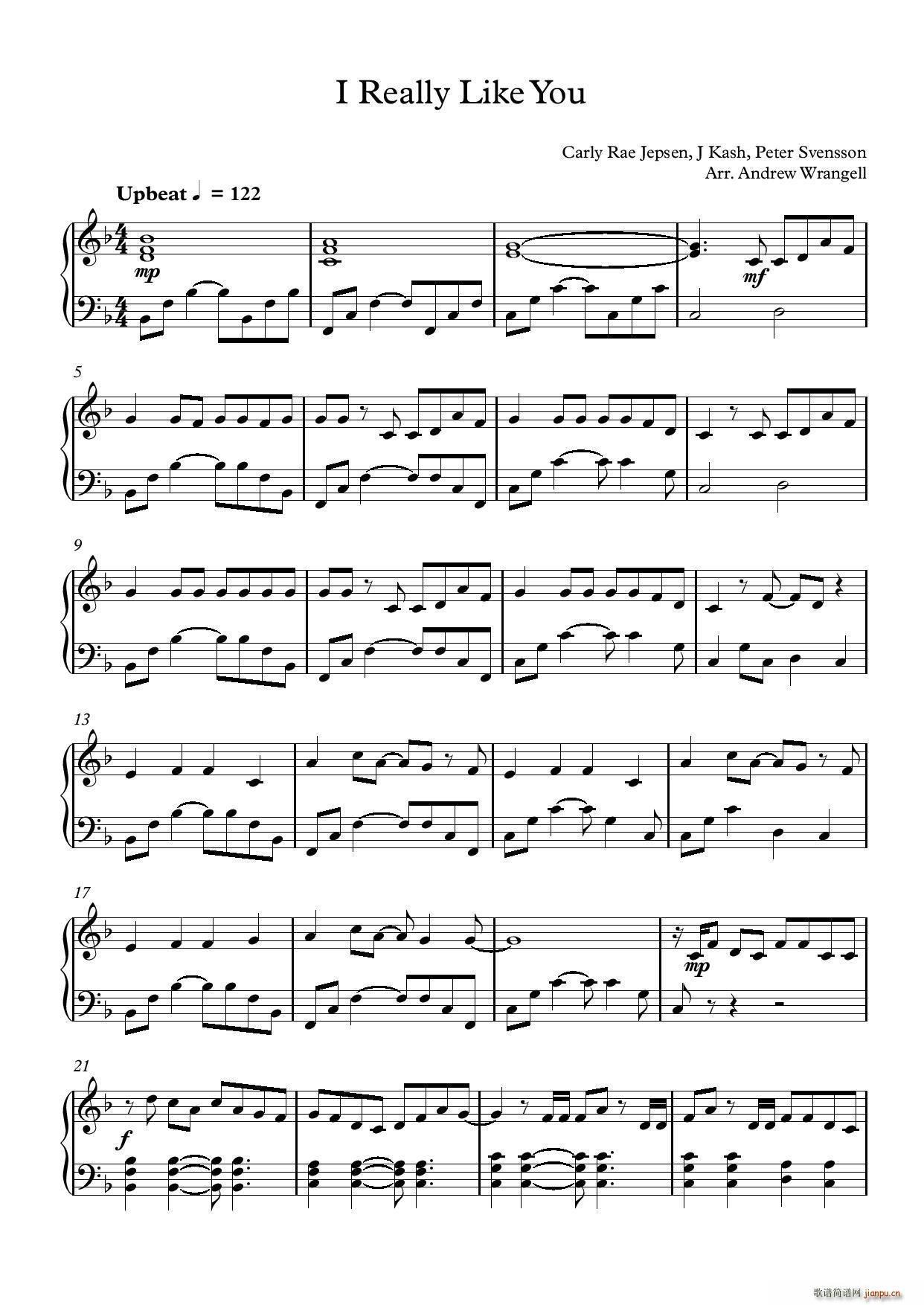 I Really Like You(钢琴谱)1