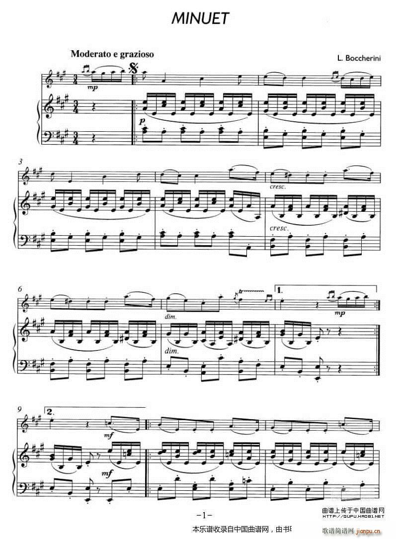 MINUET 钢琴(钢琴谱)1