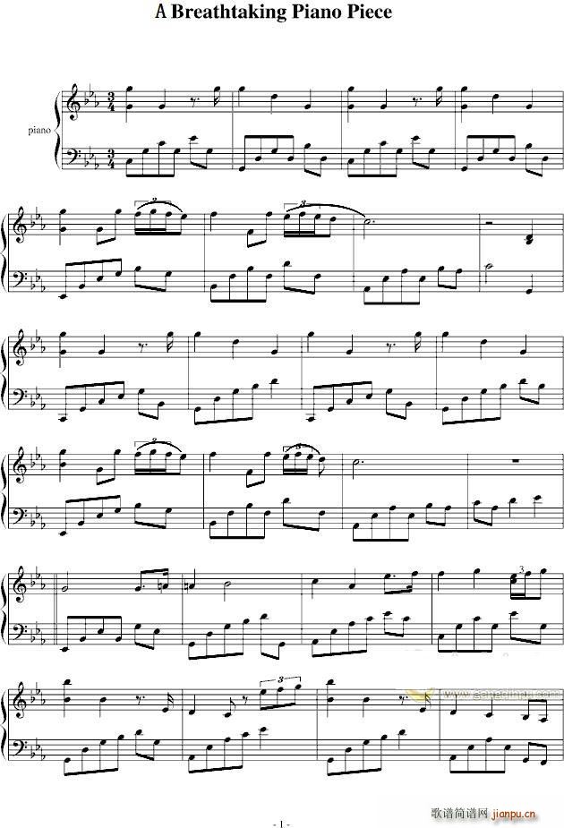 A Breathtaking Piano Piece(钢琴谱)1