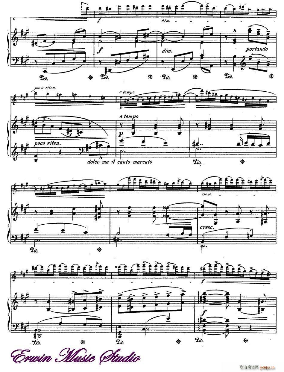 ROMANZE 浪漫曲 选自 公主梅特涅的专辑 小提琴 钢琴伴奏(钢琴谱)3