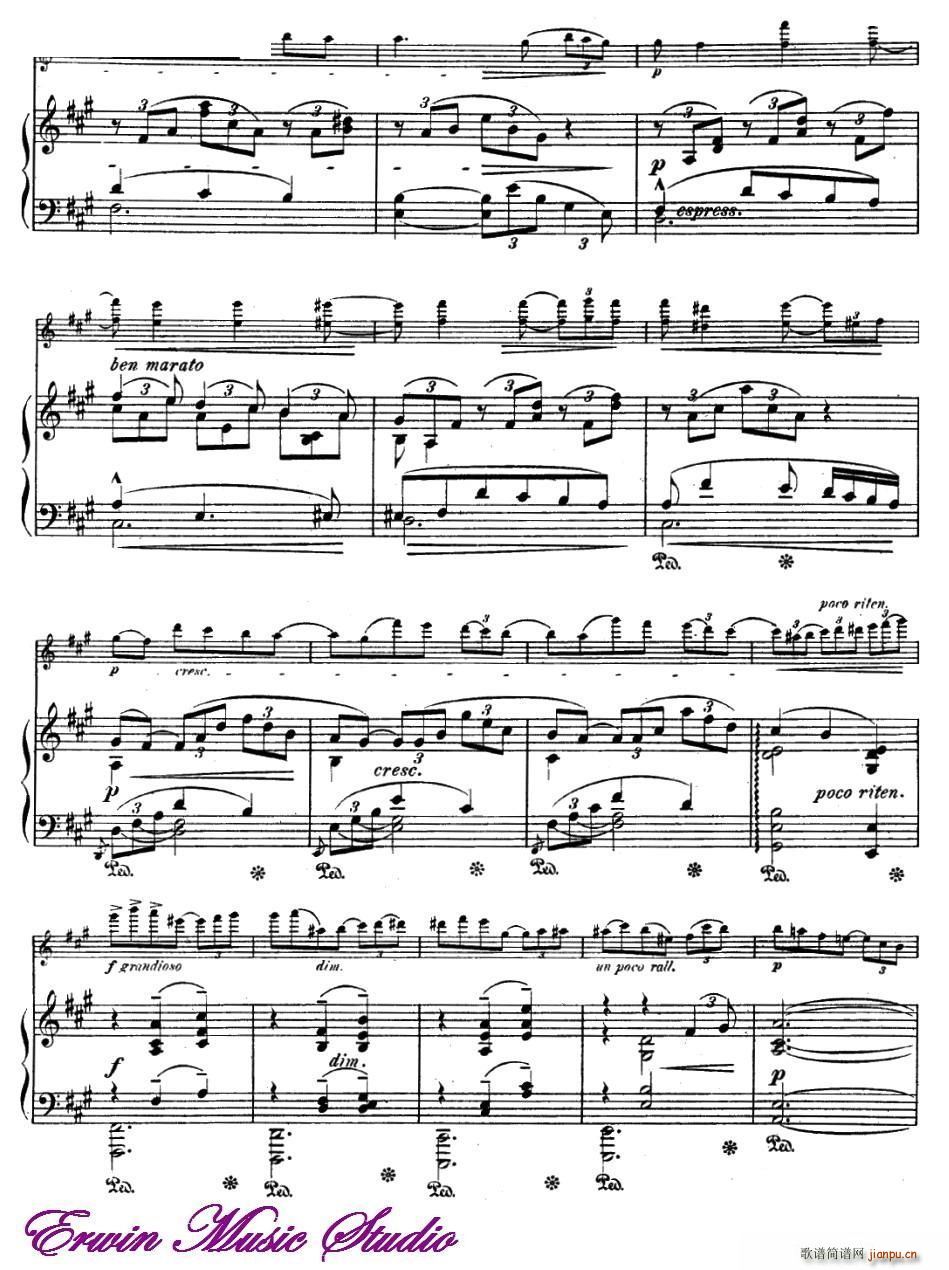 ROMANZE 浪漫曲 选自 公主梅特涅的专辑 小提琴 钢琴伴奏(钢琴谱)5