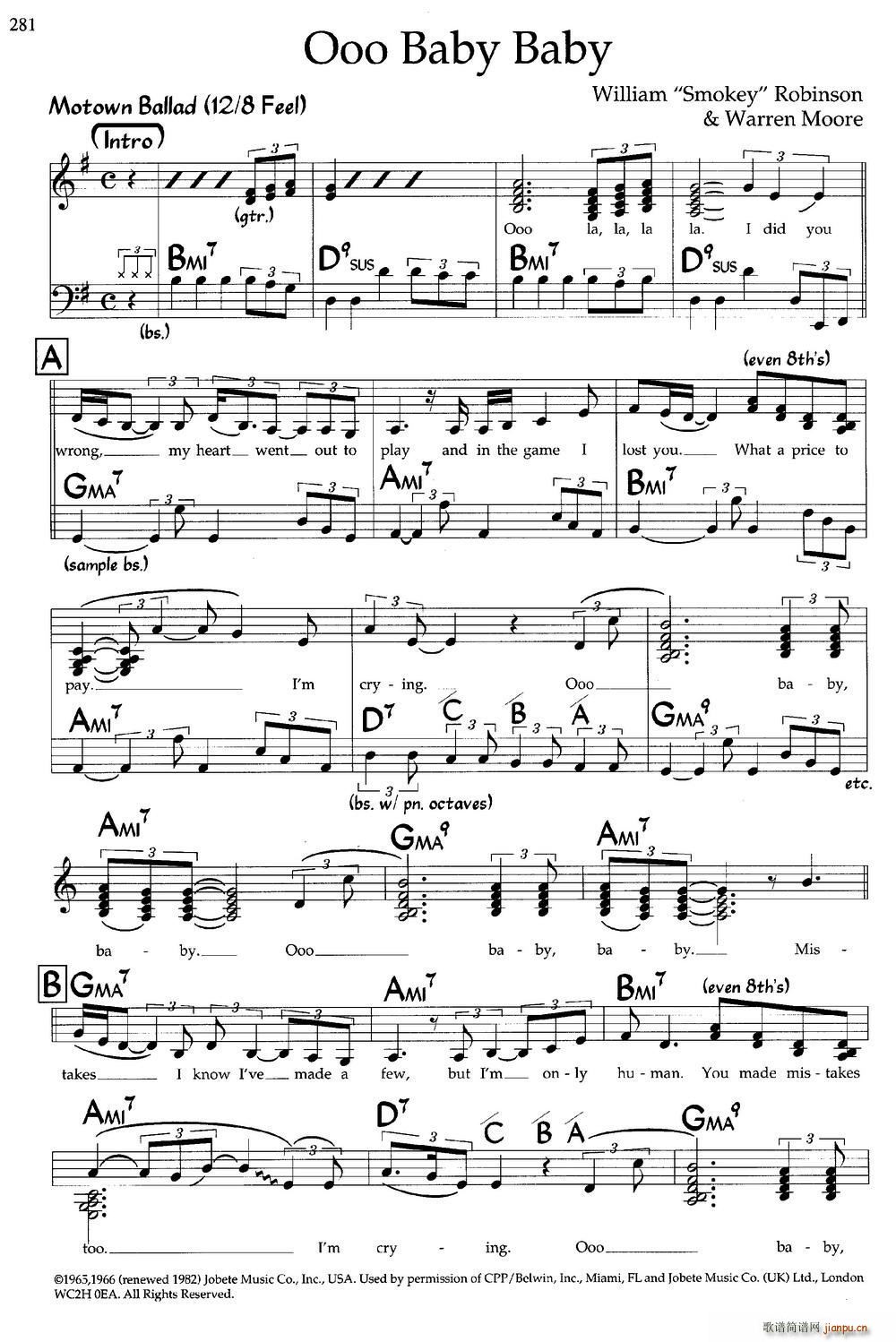 Ooo Baby Baby 爵士钢琴曲(钢琴谱)1