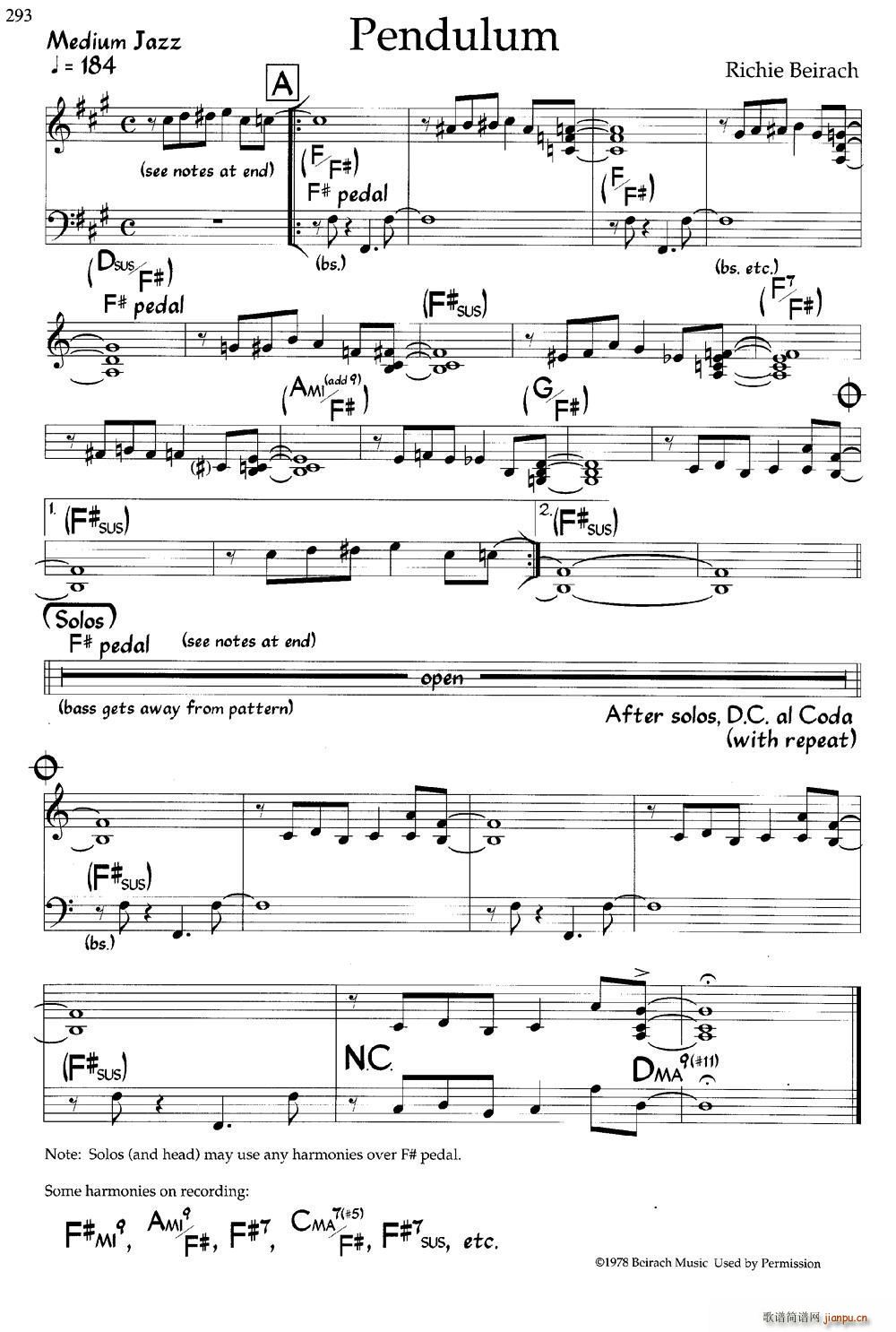 Pendulum 爵士钢琴曲(钢琴谱)1