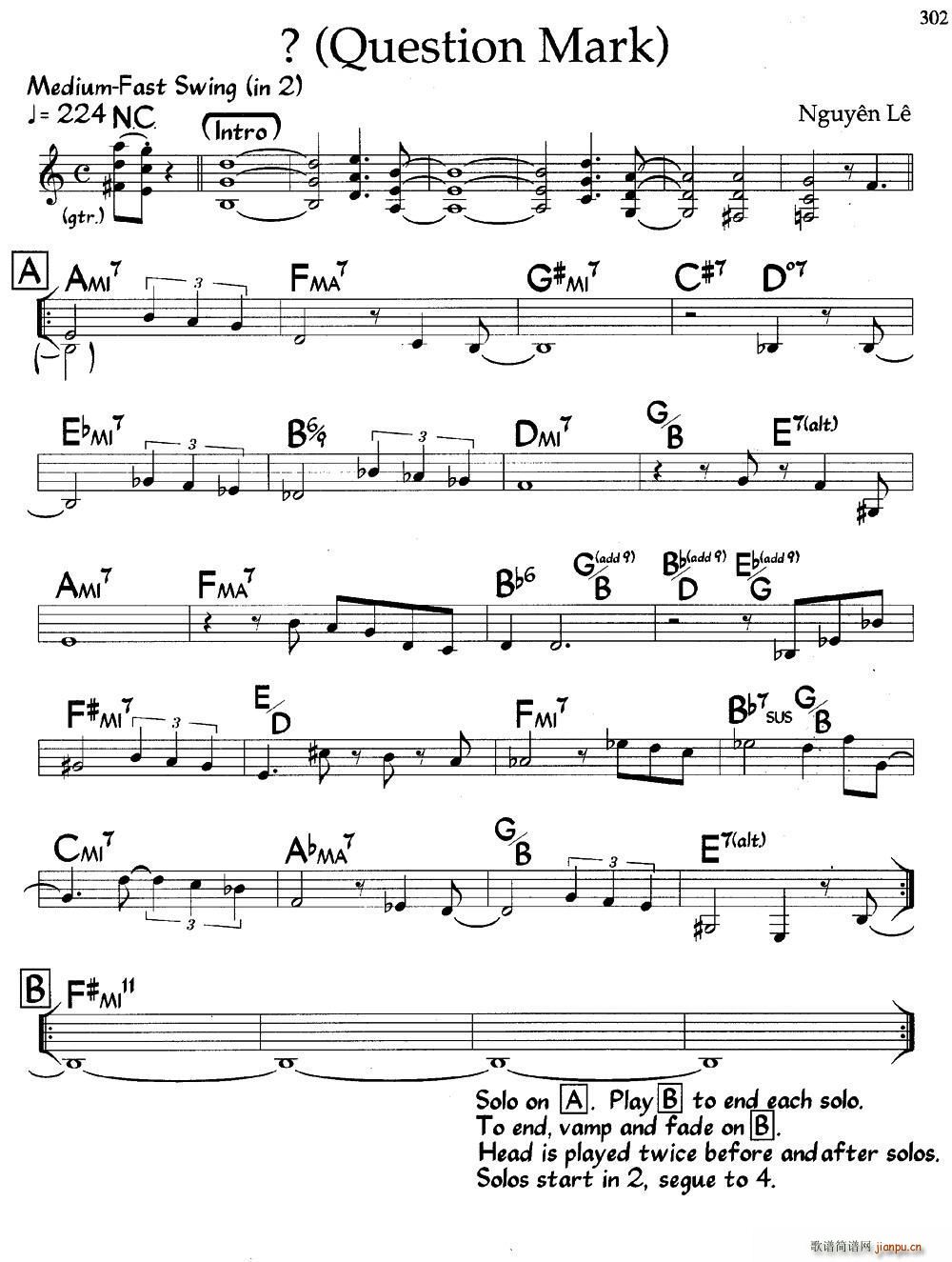 Question Mark 爵士钢琴曲(钢琴谱)1