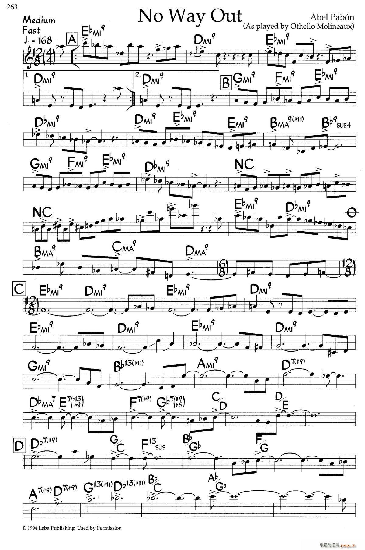 No Way Out 爵士钢琴曲(钢琴谱)1