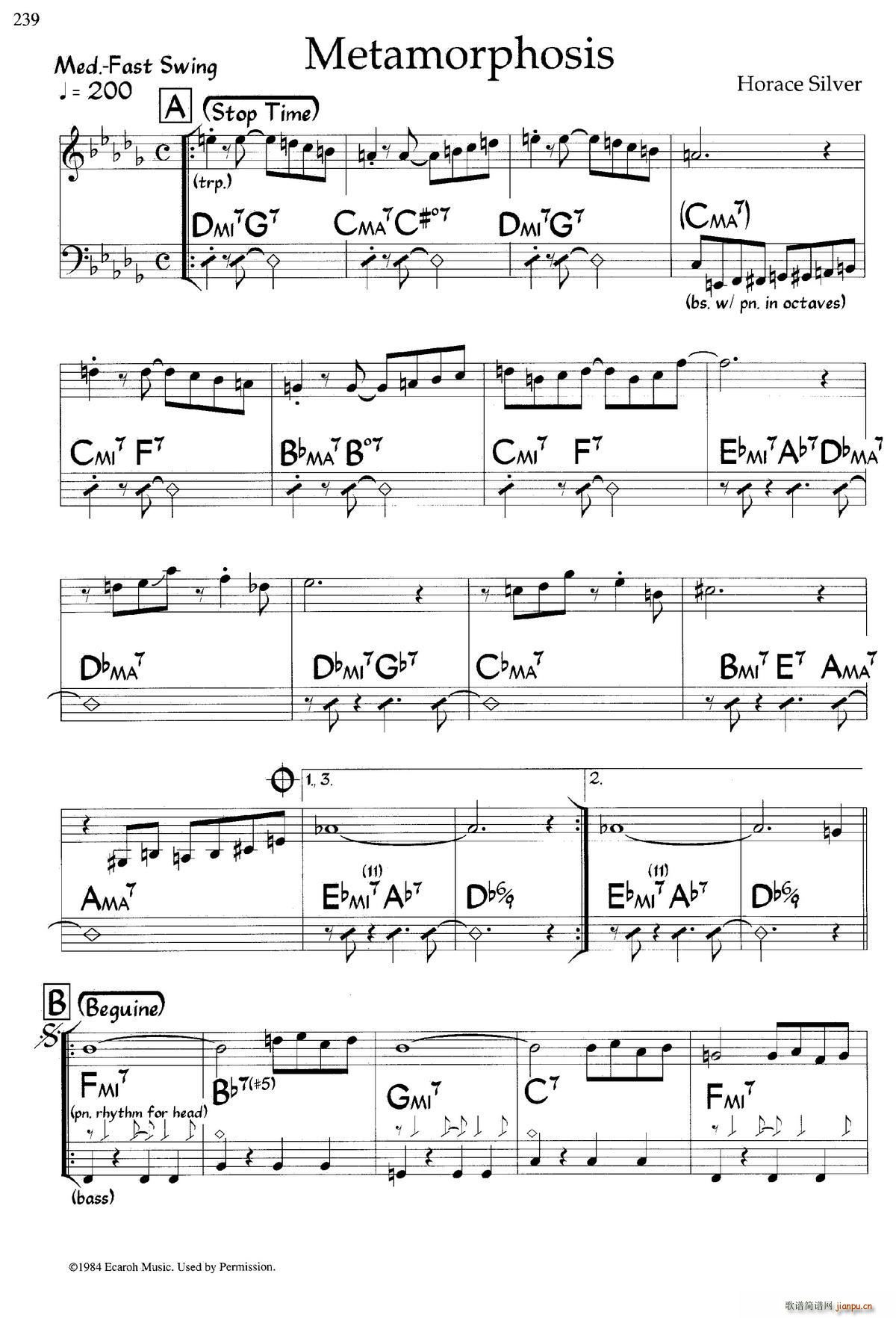 Metamorphosis 爵士钢琴曲(钢琴谱)1