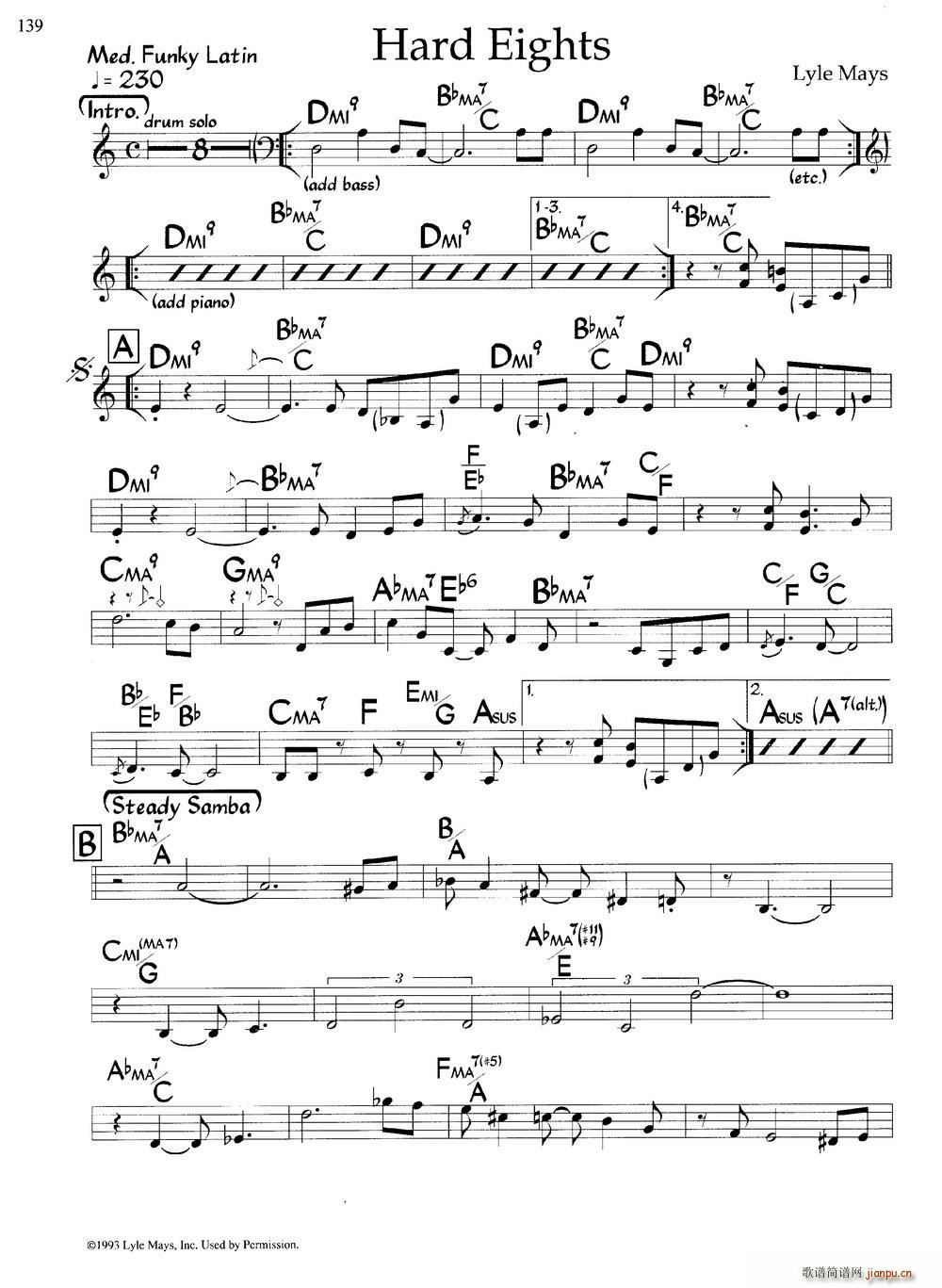 Hard Eights 爵士钢琴曲(钢琴谱)1