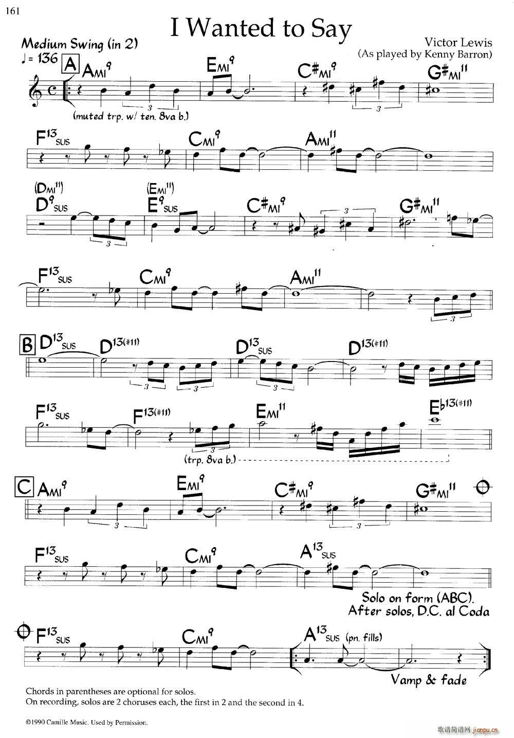 I Wanted to Say 爵士钢琴曲(钢琴谱)1