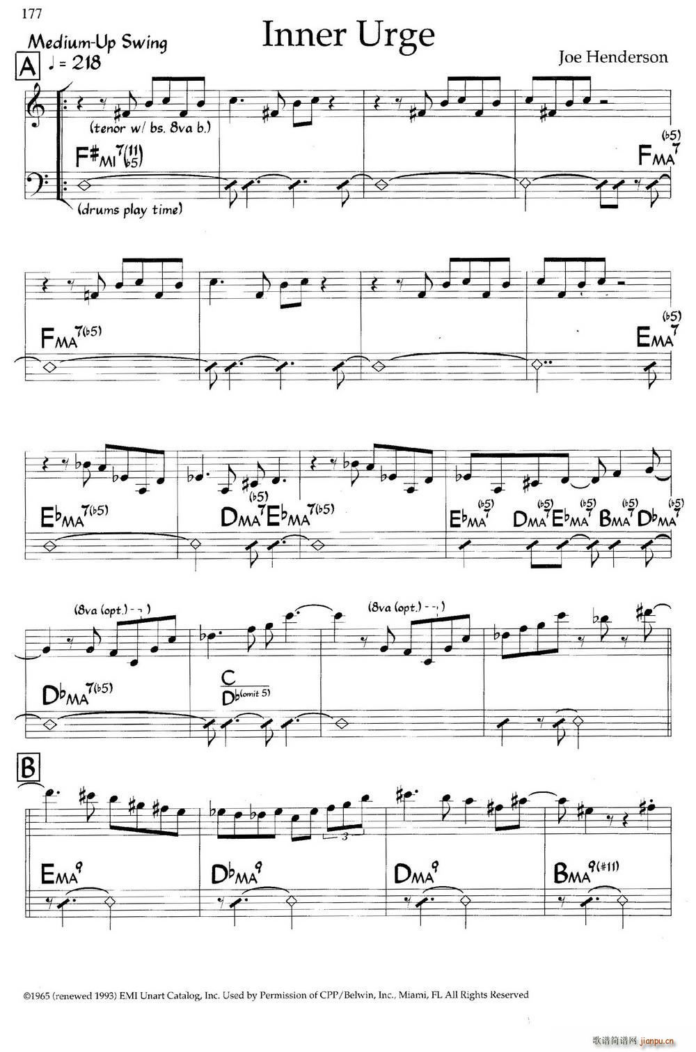 Inner Urge 爵士钢琴曲(钢琴谱)1