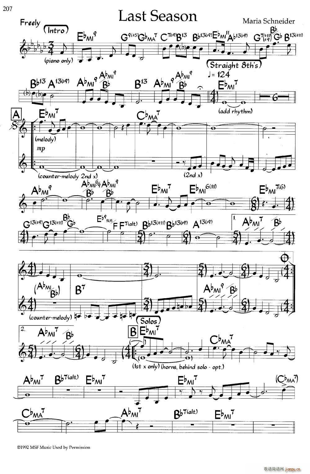 Last Season 爵士钢琴曲(钢琴谱)1