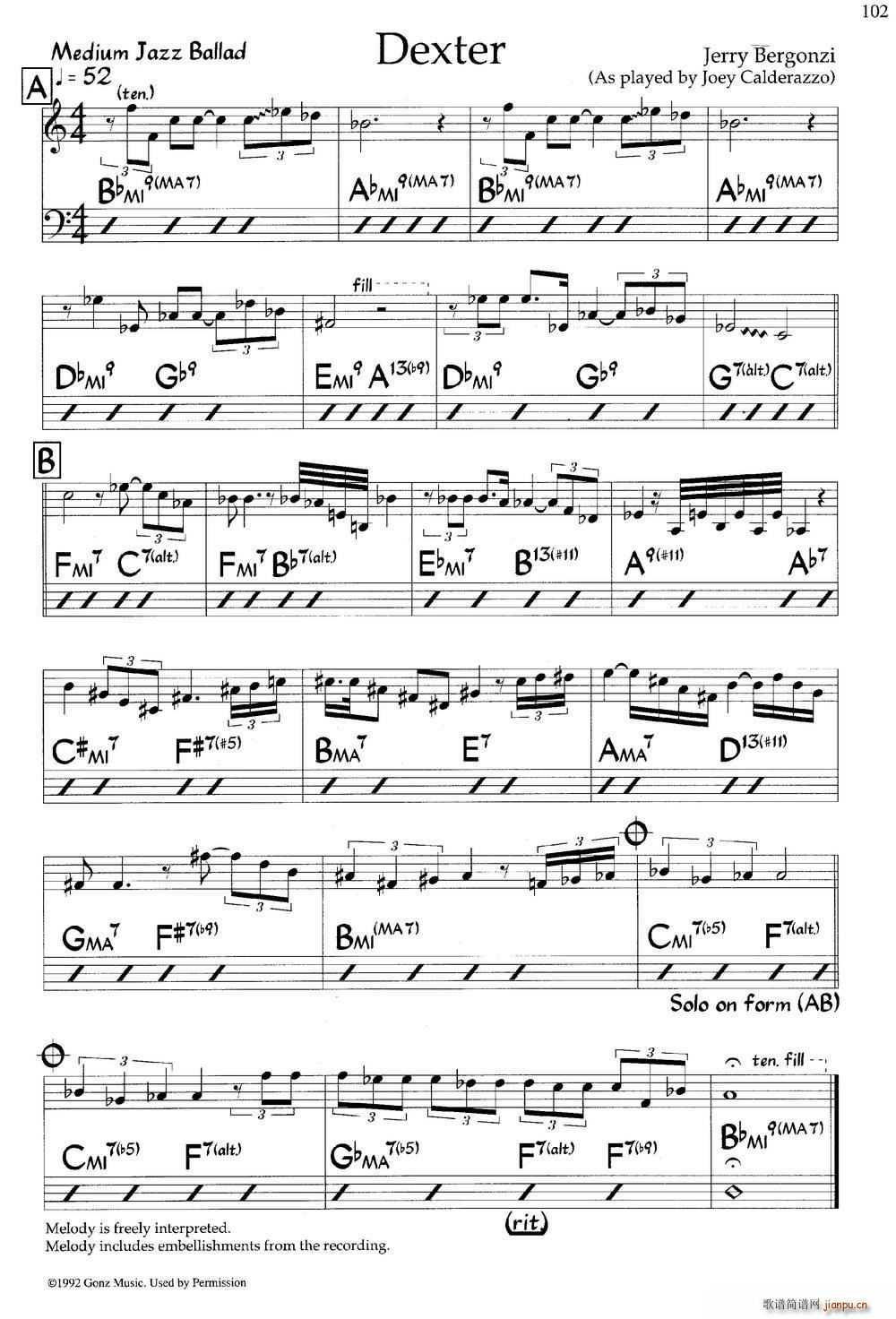 Dexter 爵士钢琴曲(钢琴谱)1