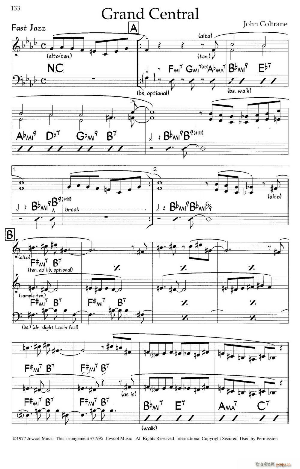 Grand Central 爵士钢琴曲(钢琴谱)1