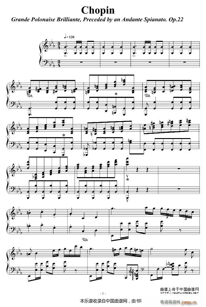 Chopin 大波兰舞曲(钢琴谱)1
