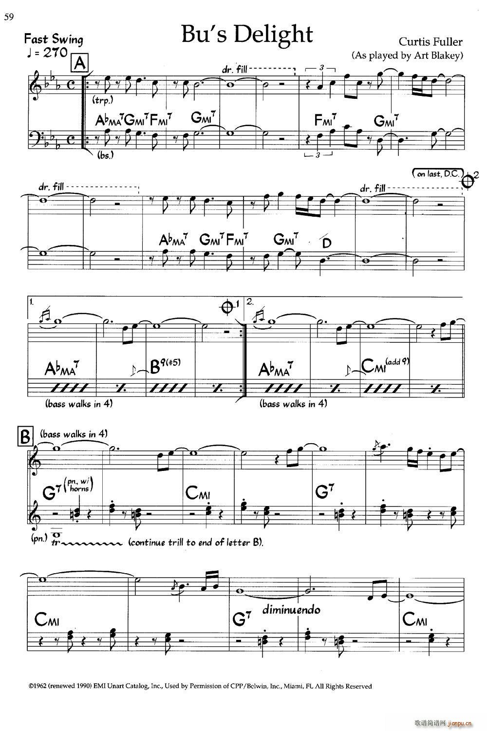 Bu s Delight 爵士钢琴曲(钢琴谱)1