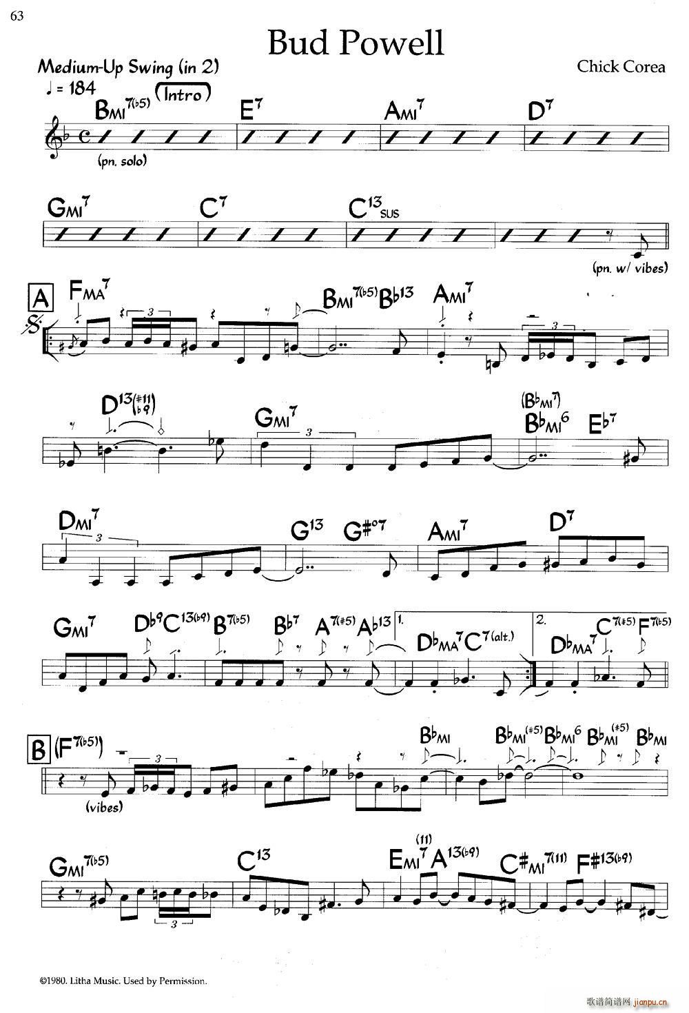 Bud Powell 爵士钢琴曲(钢琴谱)1