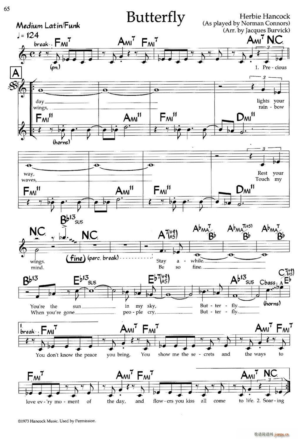 Butterfly 爵士钢琴曲(钢琴谱)1