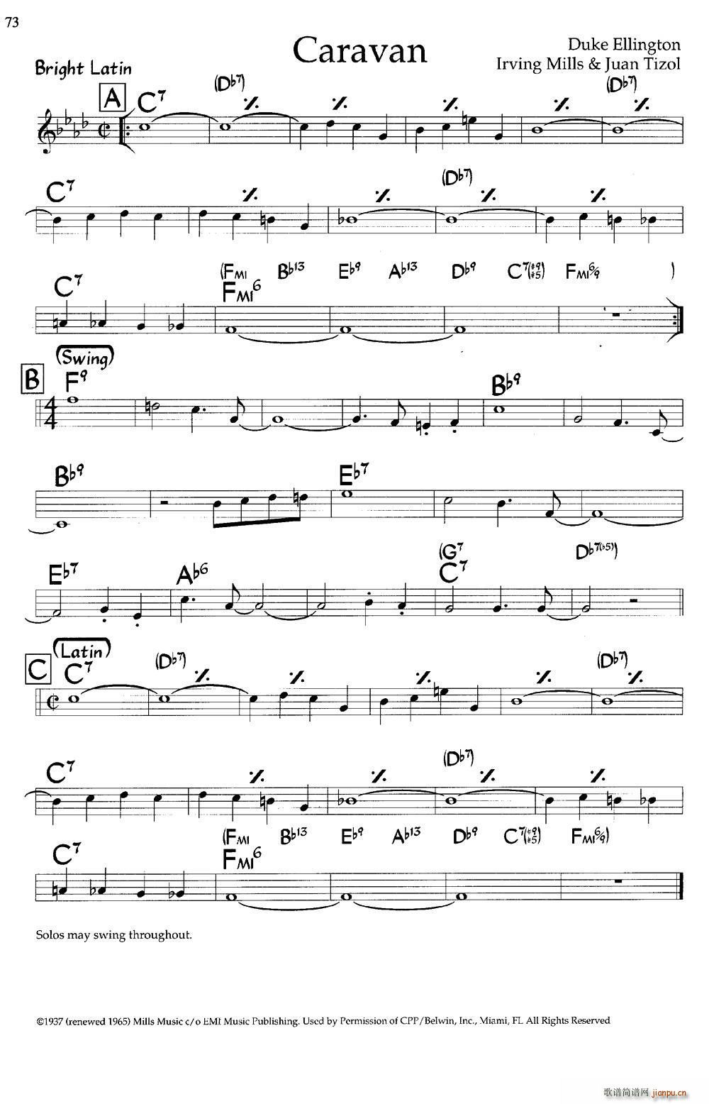 Caravan 爵士钢琴曲(钢琴谱)1