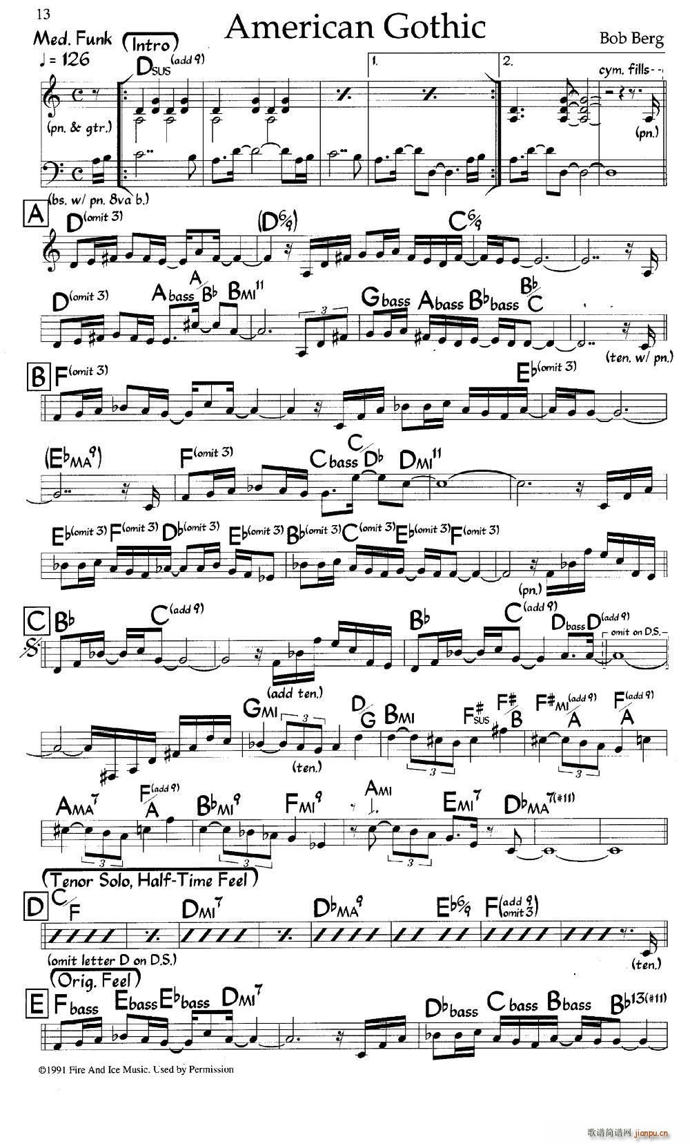 American Gothic 爵士钢琴曲(钢琴谱)1