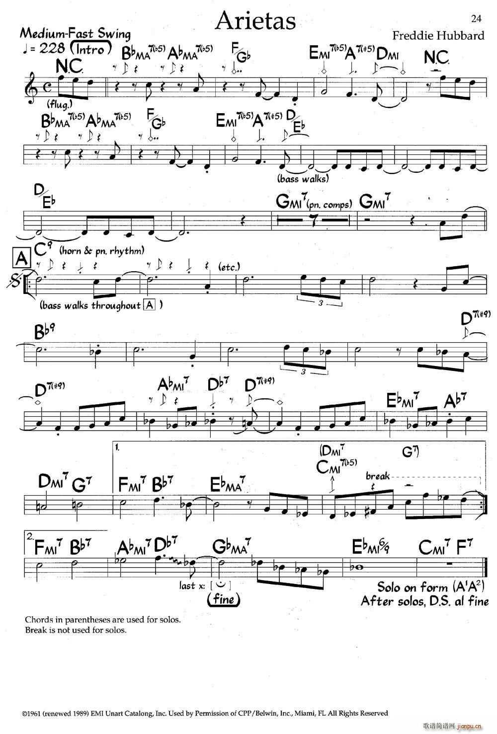 Arietas 爵士钢琴曲(钢琴谱)1