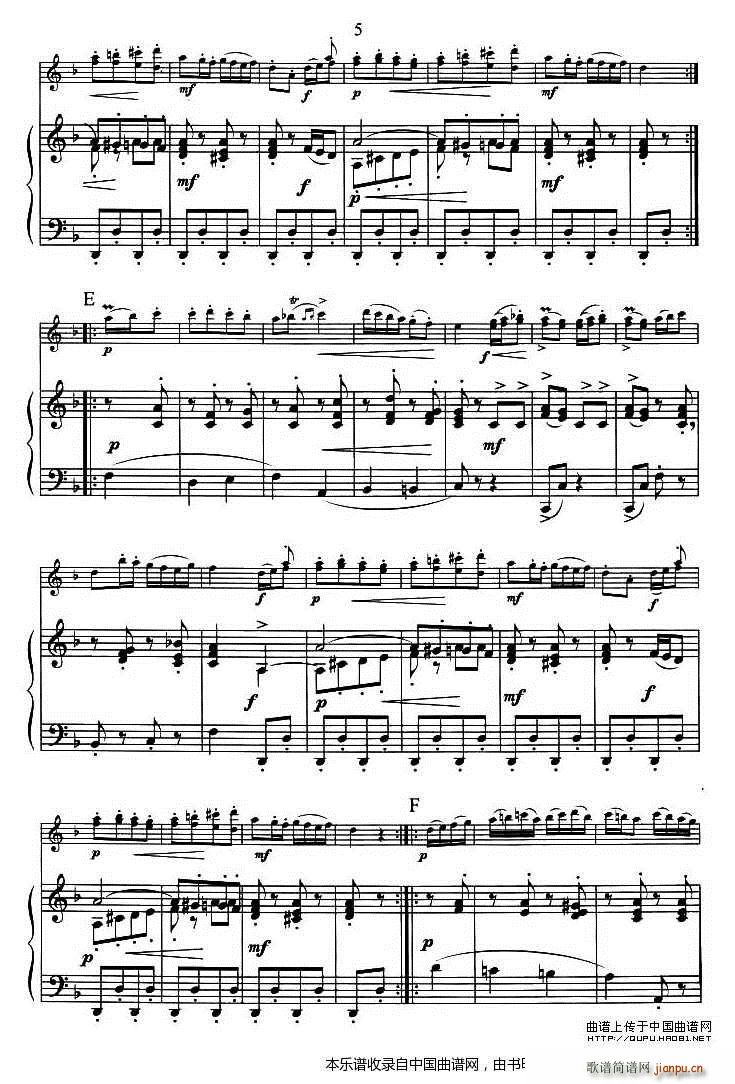 萨垃班德和铃鼓舞曲 钢琴伴奏(钢琴谱)5