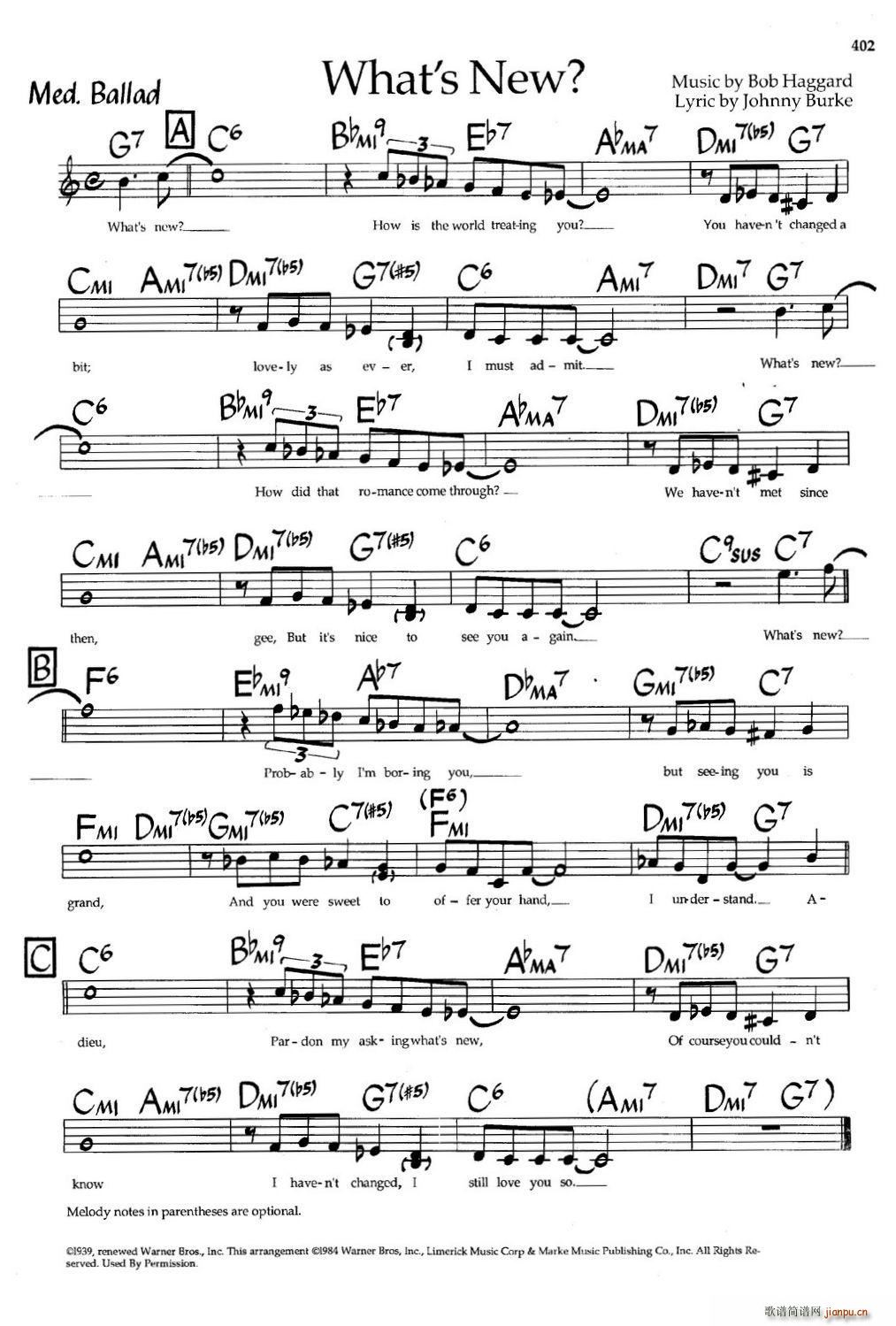 What s New 爵士钢琴曲(钢琴谱)1