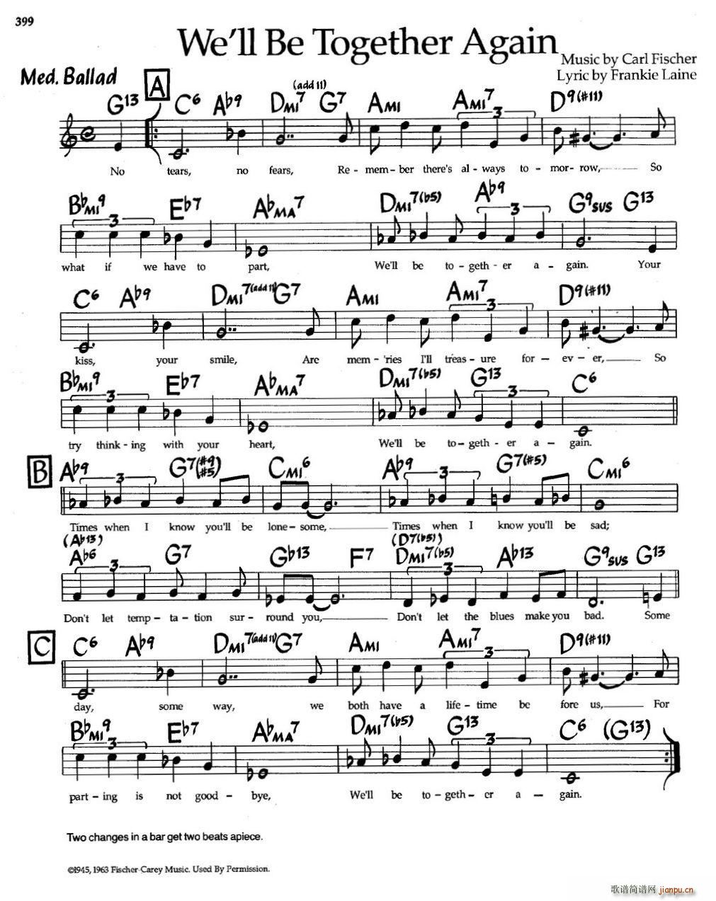 We ll Be Together Again 爵士钢琴曲(钢琴谱)1