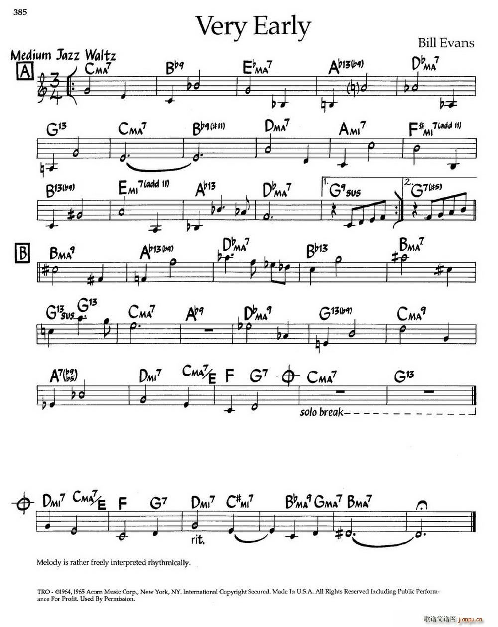 Very Early Very Early(钢琴谱)1