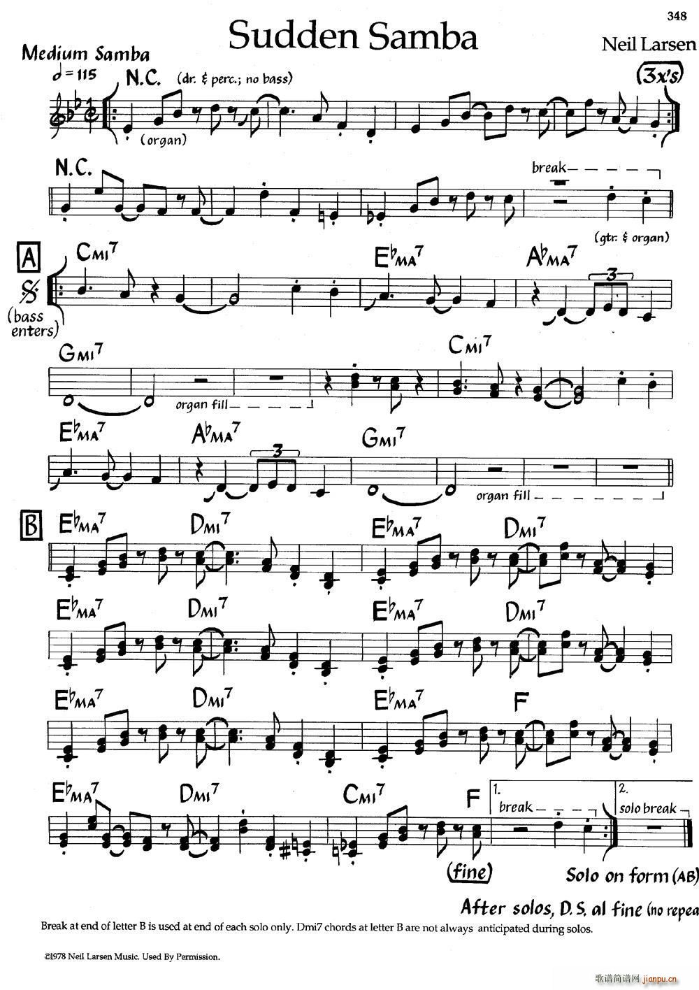 Sudden Samba 爵士钢琴曲(钢琴谱)1