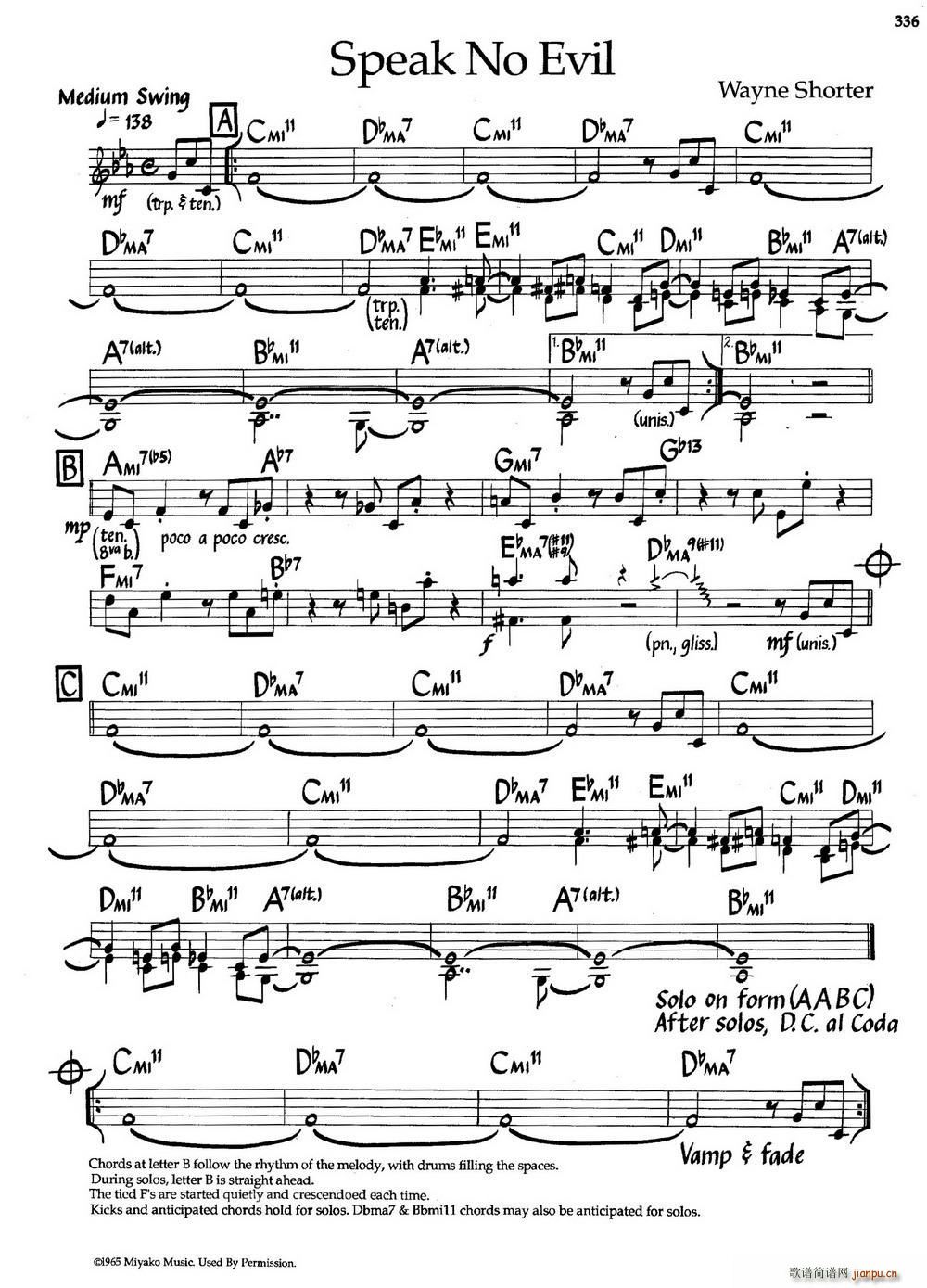 Speak No Evil 爵士钢琴曲(钢琴谱)1