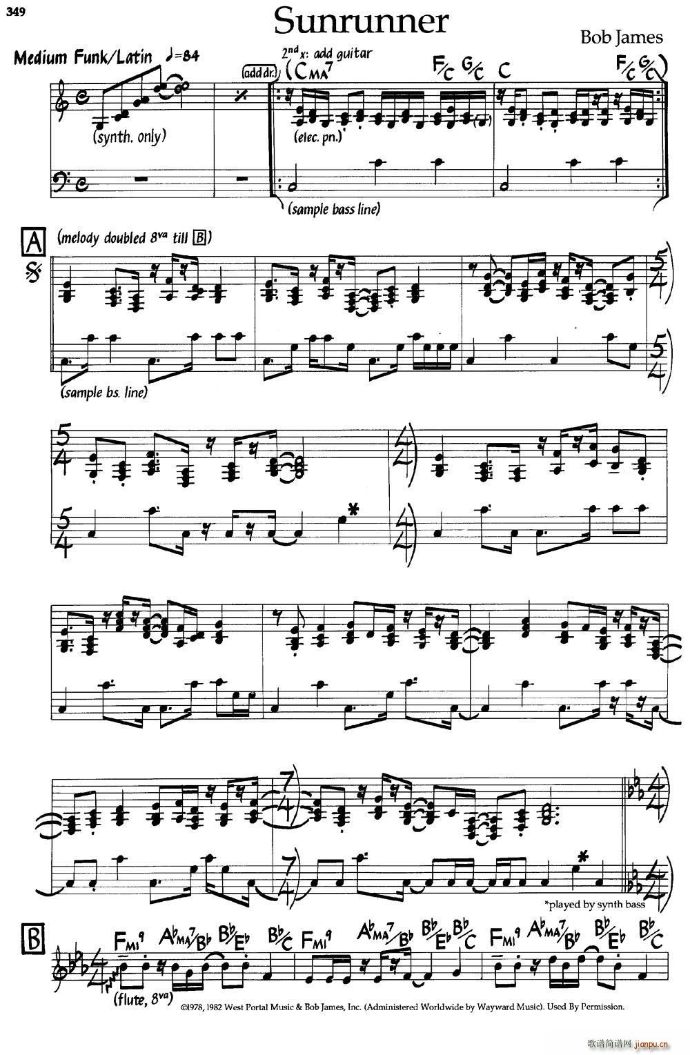 Sunrunner 爵士钢琴曲(钢琴谱)1