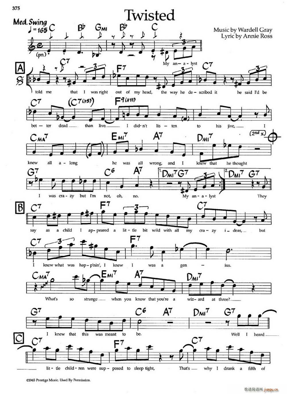 Twisted 爵士钢琴曲(钢琴谱)1